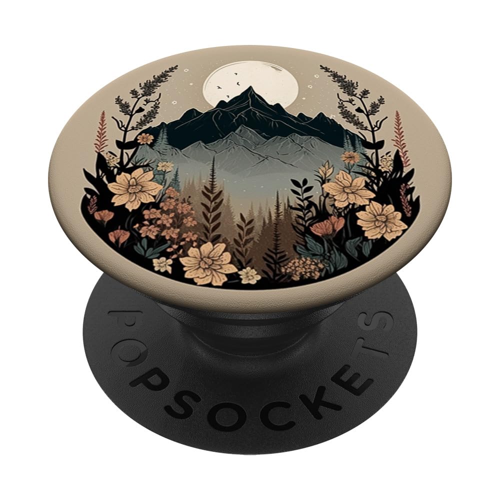 Boho Chic Bohemian Hippie Nature Mountain Floral for Girls PopSockets Adhesive PopGrip