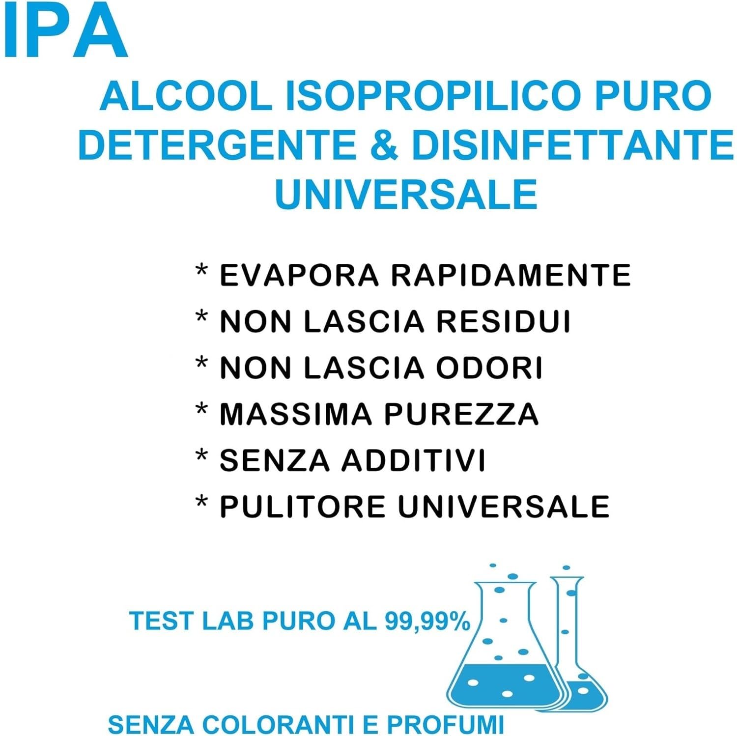 ANFEL IPA 99,9 | Isopropanolo - Alcool Isopropilico 99,9% | 2x5L | Detergente Alcool per Pulizia Casa, Ufficio, Elettronica, Pulizia delle Resine Stampa 3D, Vasche Ultrasuoni, Multiuso