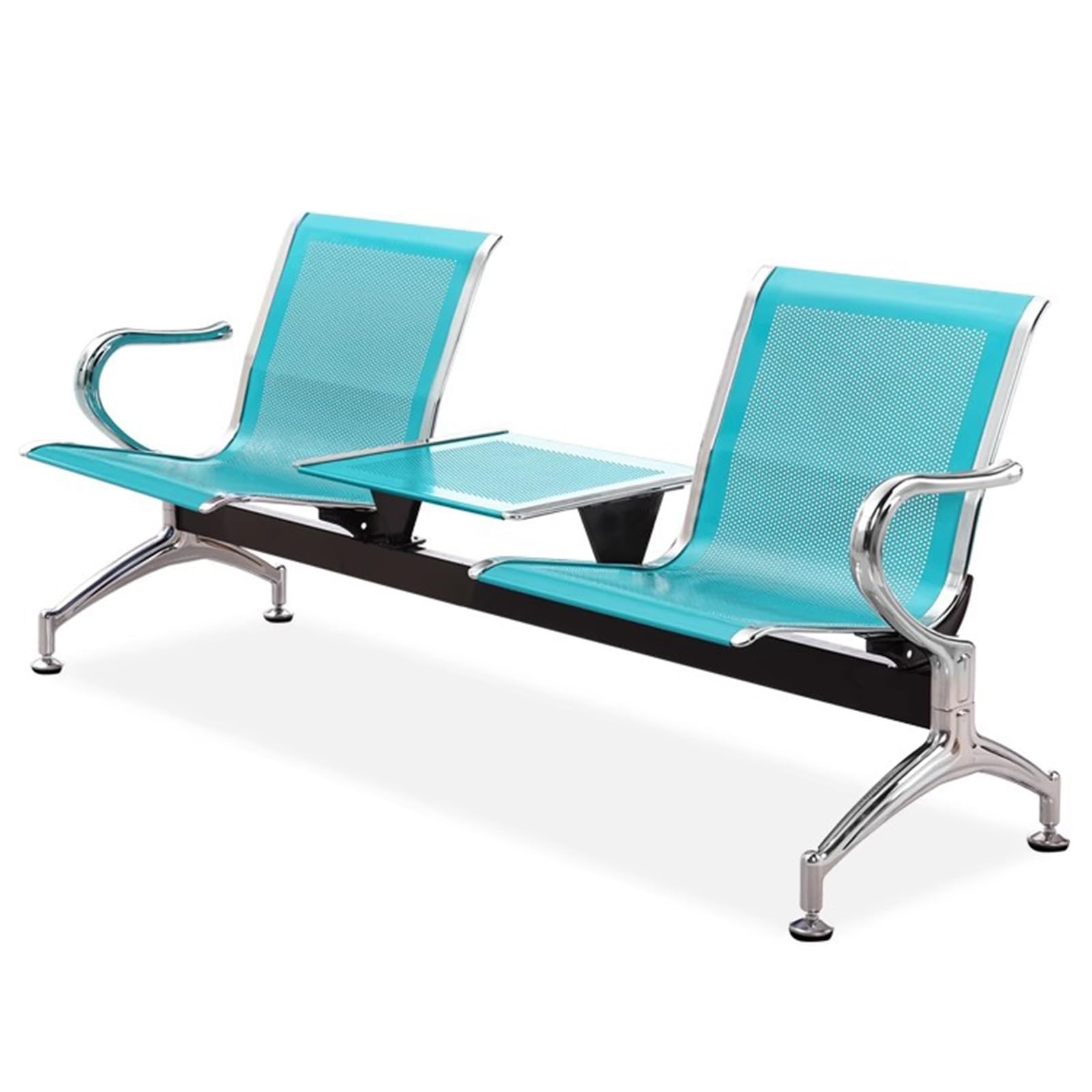SaryEdge Reception Chairs with Coffee Table Set - 2-Seater Metal Seating for Office, Business, Bank, Airport, Market - Stylish & Durable,