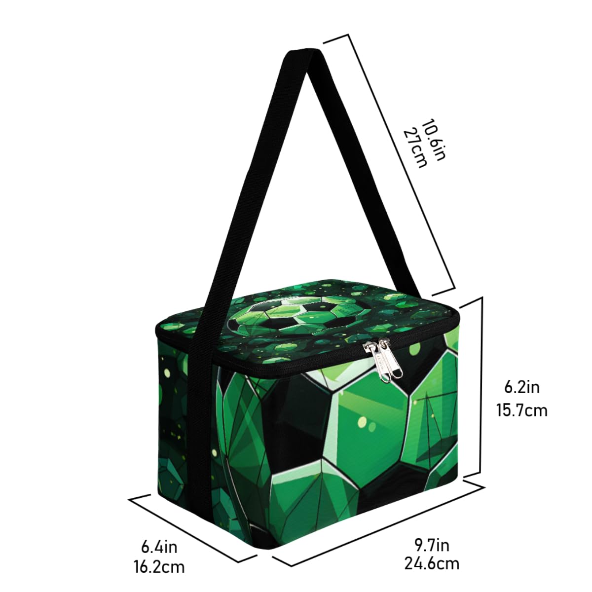 GzLeyigou Lunch Bags for Women Men 9 Cans,Soccer Hot & Cold Food Delivery Bag Insulated Grocery Bag Insulated Lunch Box Cooler Bag for Office Work Picnic Beach