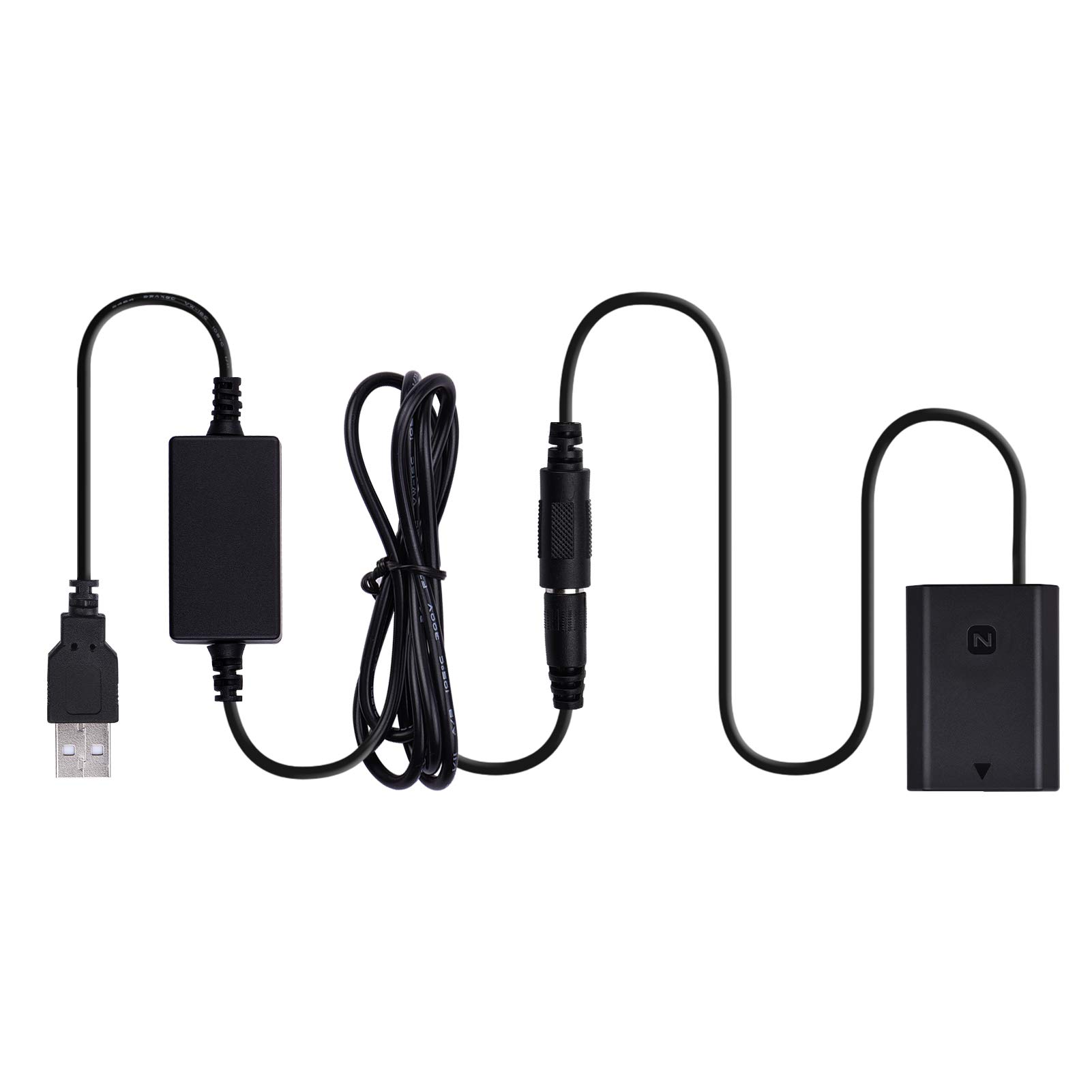 Andoer DC acoplador de batería ciega DR FZ100 DC acoplador de batería dummy sustituye la batería NP FZ100 por un convertidor USB DC