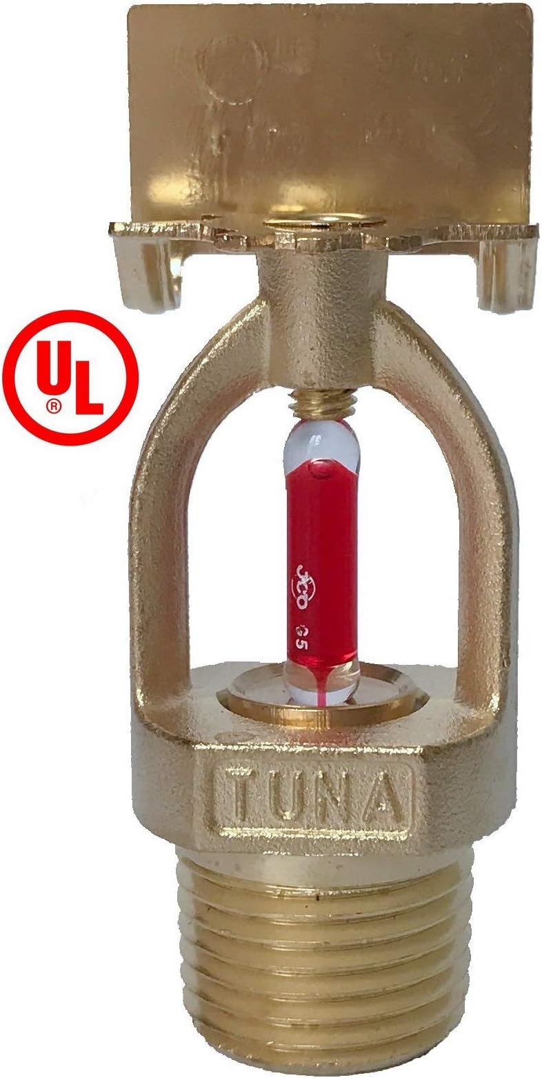 (4 Pack) UL Listed 1/2" NPT Fire Sprinkler Head 155 F (68 C) Horizontal Sidewall Spray K=5.6 K80 Standard Response for Automatic Fire Sprinkler System Sidewall Bronze