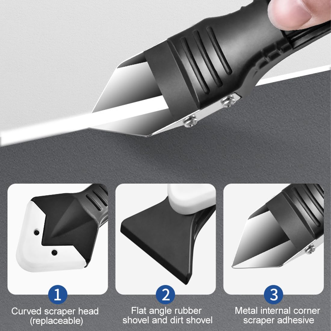 Kit Herramientas Aplicador Silicona, Herramienta de Calafateo Silicona, Removedor de Masas, Raspador Silicona para Juntas y Azulejos