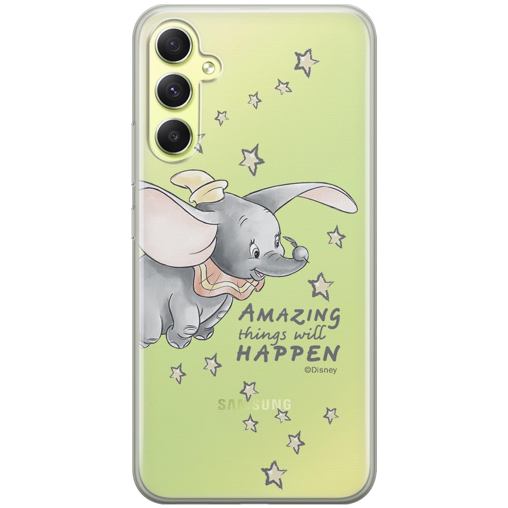 ERT GROUP mobile phone case for Samsung A34 5G original and officially Licensed Disney pattern Dumbo 010 optimally adapted to the shape of the mobile phone, partially transparent