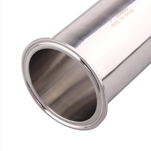 Miniatura 5 de DERNORD Tubo de carrete sanitario con extremos de abrazadera, tubo redondo sin costuras de acero inoxidable 304 con brida de virola de triple