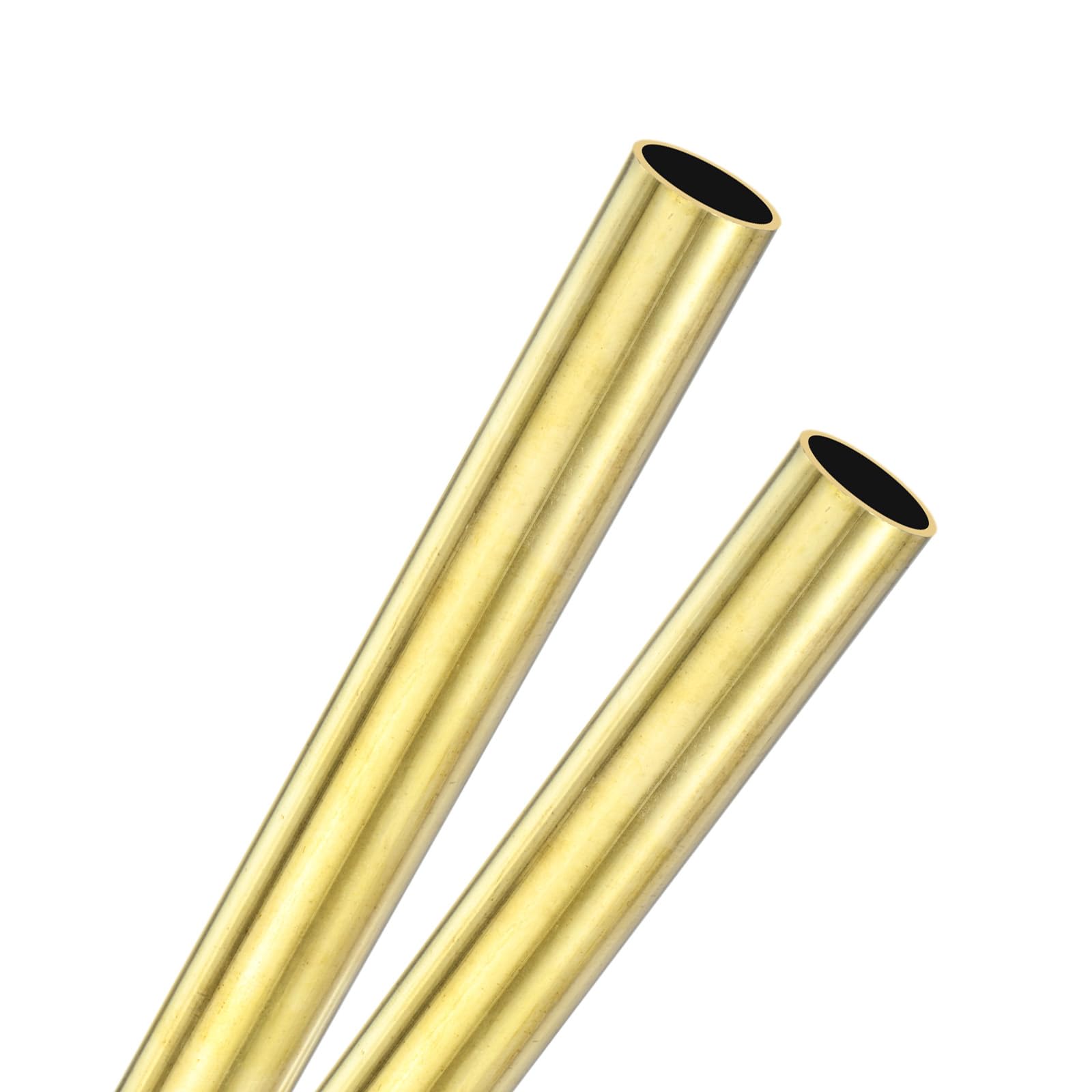 M METERXITY 2-Pack 300mm Tubo Rotondo in Ottone H62 15mm Diametro Esterno 1mm Spessore Parete Senza Saldatura