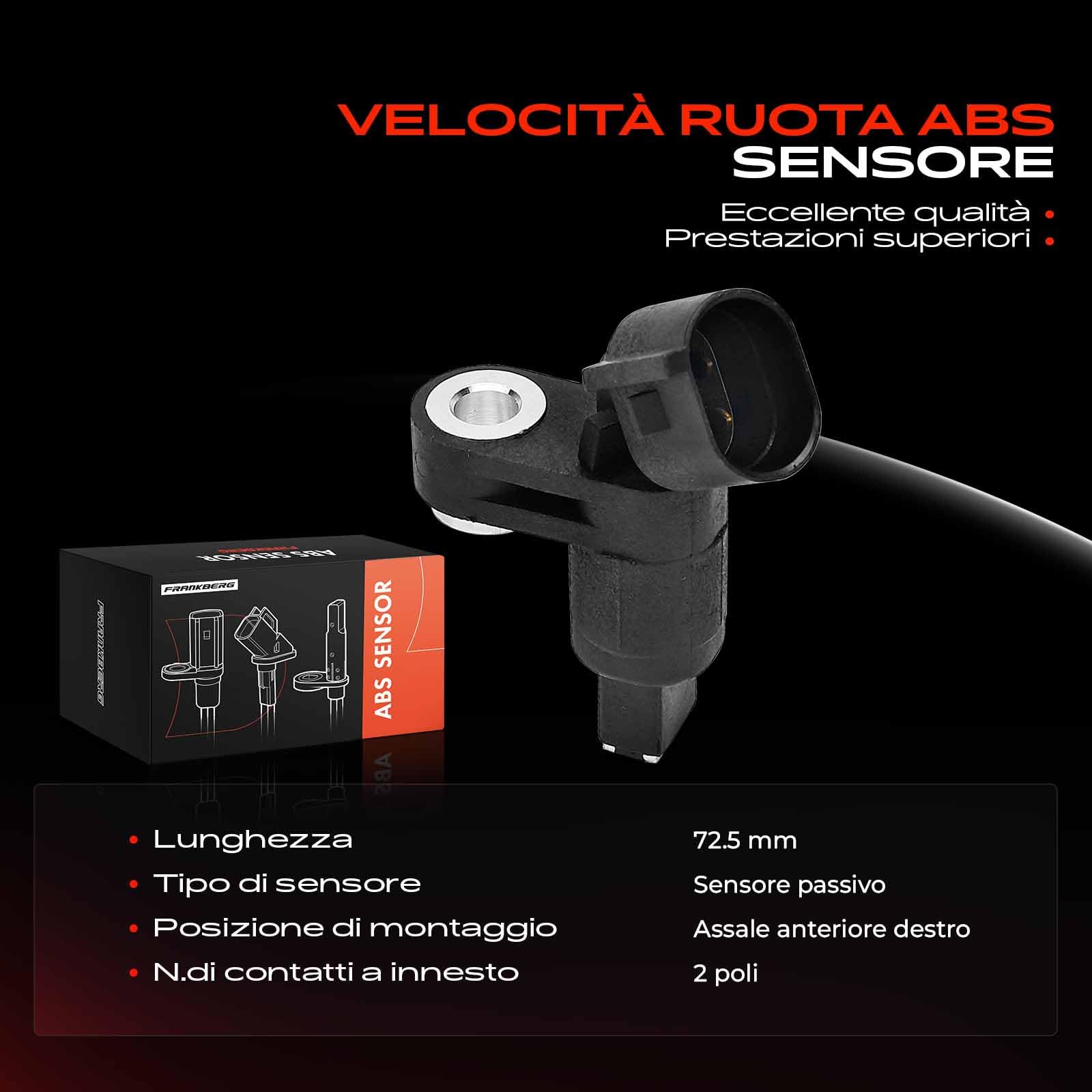 Sensore ABS Sostituzione per ruota anteriore destro Sostituzione per Golf III Cabriolet 1E7 Variant 1Holf IV 1J1 Cabriolet 1E7 1J5 6X1 6E1 New Beetle 9C1 1C1 1Y7 Polo 1992-2006