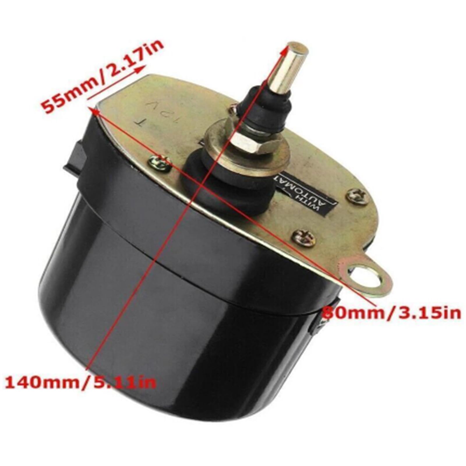 Motorino Tergicristallo, 12V Motorino Tergicristallo Universale Motore Spazzola Tergicristallo 105° con Spazzola e Braccio per Motore Tergicristallo Trattore