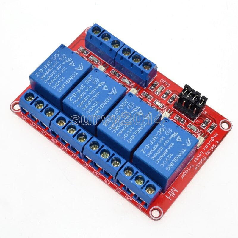 Trucgarden Tool Part for 12V 4-Channel High Low Level Trigger Relay for AVR DSP TTL with Optocoupler