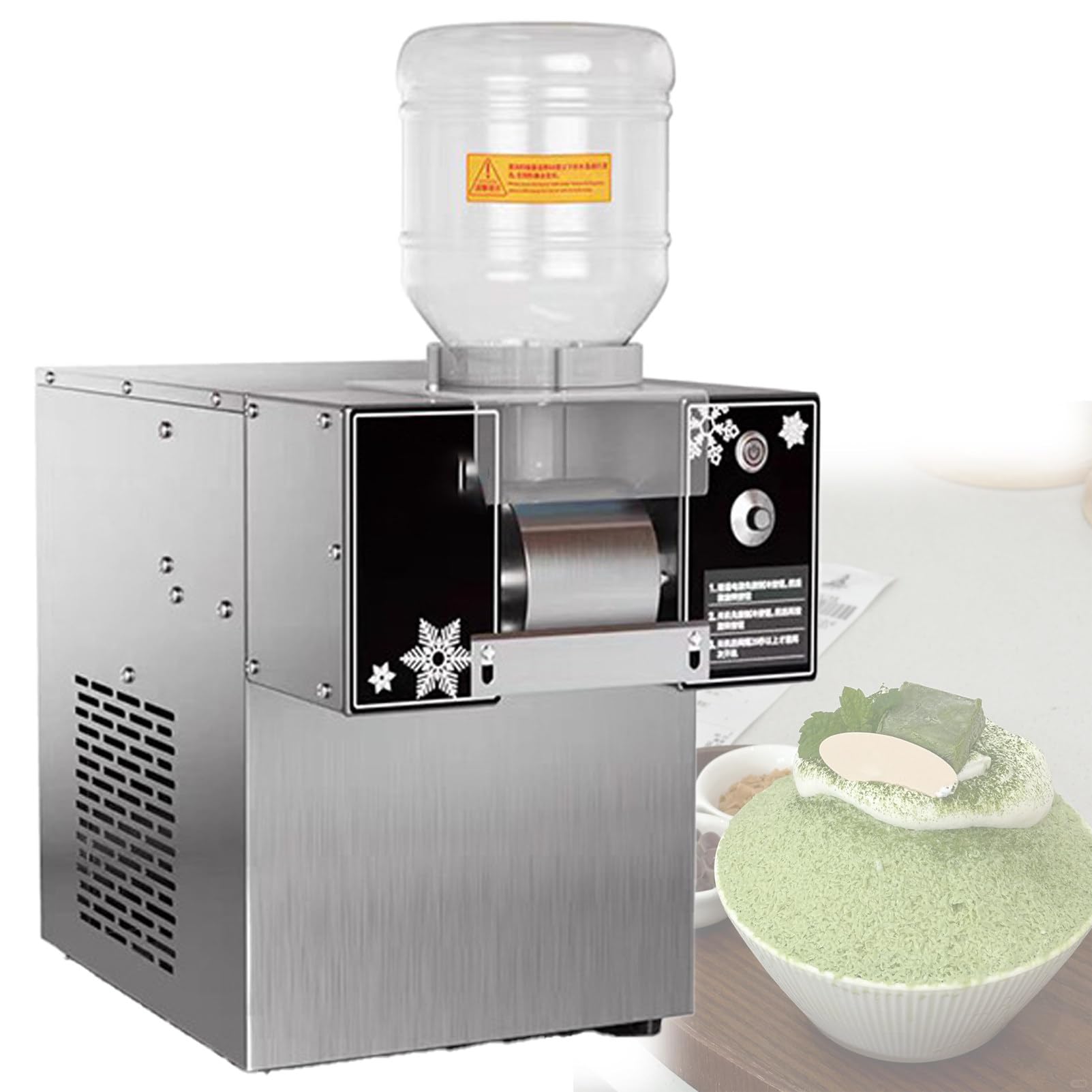 Pnpaea Electric Ice Shaving Machine,Shaved Ice Machine,Quickly Dispenses Ice In 4 Seconds After Pre-Cooling, Suitable for Bases Such As Milk, Juice, Coffee, Beer,Or Wine 750W(120KG)