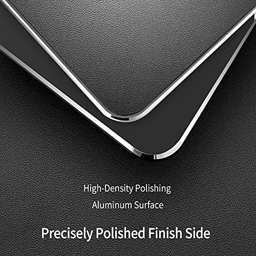 Honkid Metal Aluminum Mouse Pad, Office And Gaming Thin Hard Mouse Mat Double Sided Waterproof Fast And Accurate Control Mousepad For Laptop, Computer And Pc,9.05"X7.08", Black #TOP1