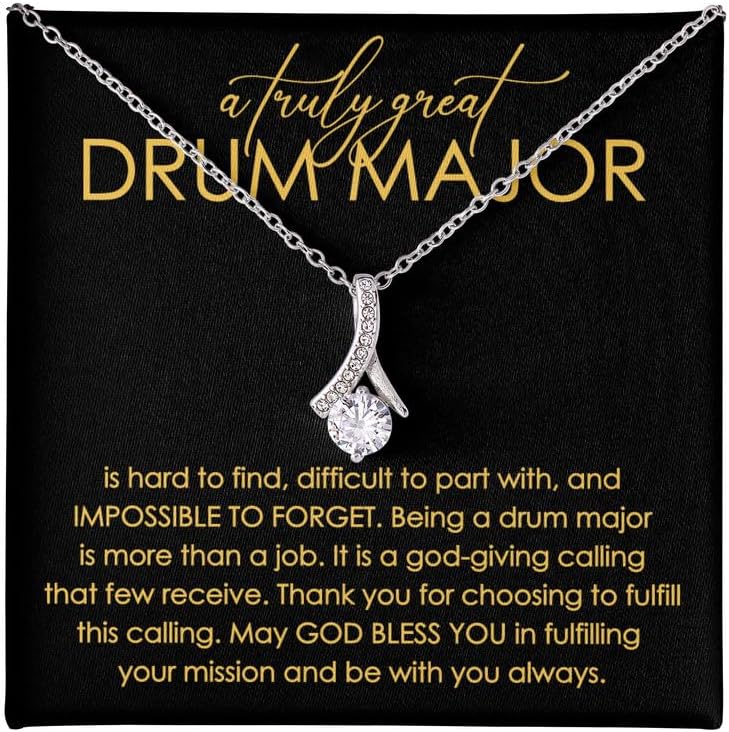 Drum Major Necklace Message Card Box Alluring Standard - Hard To Find Difficult To - Appreciation Director Drummer Marching Band Commander