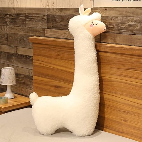 YUDONG Almohada gigante de felpa de alpaca de 29.5 pulgadas, juguetes de animales de peluche, suave y esponjosa, almohada de cuerpo largo,
