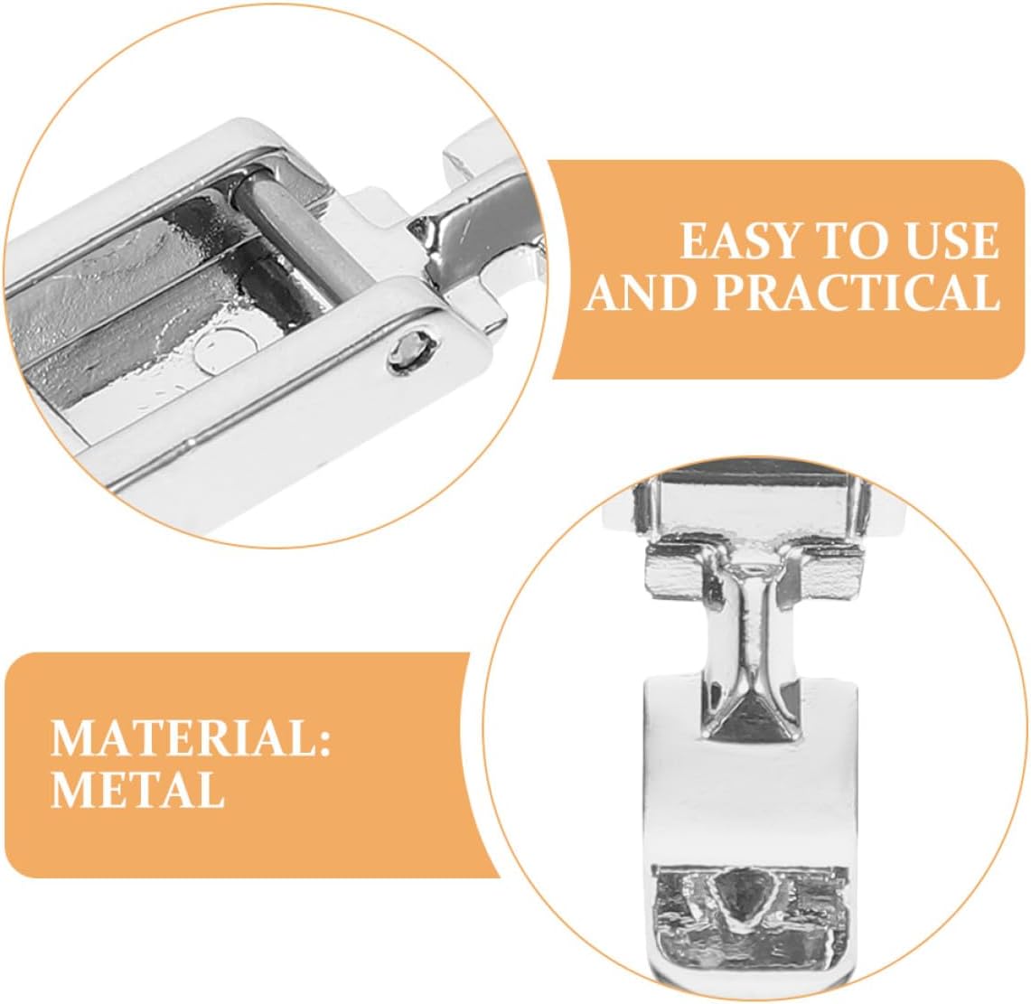 3pcs Zipper Presser Foot Set for Sewing Machine Metal Silver image 3