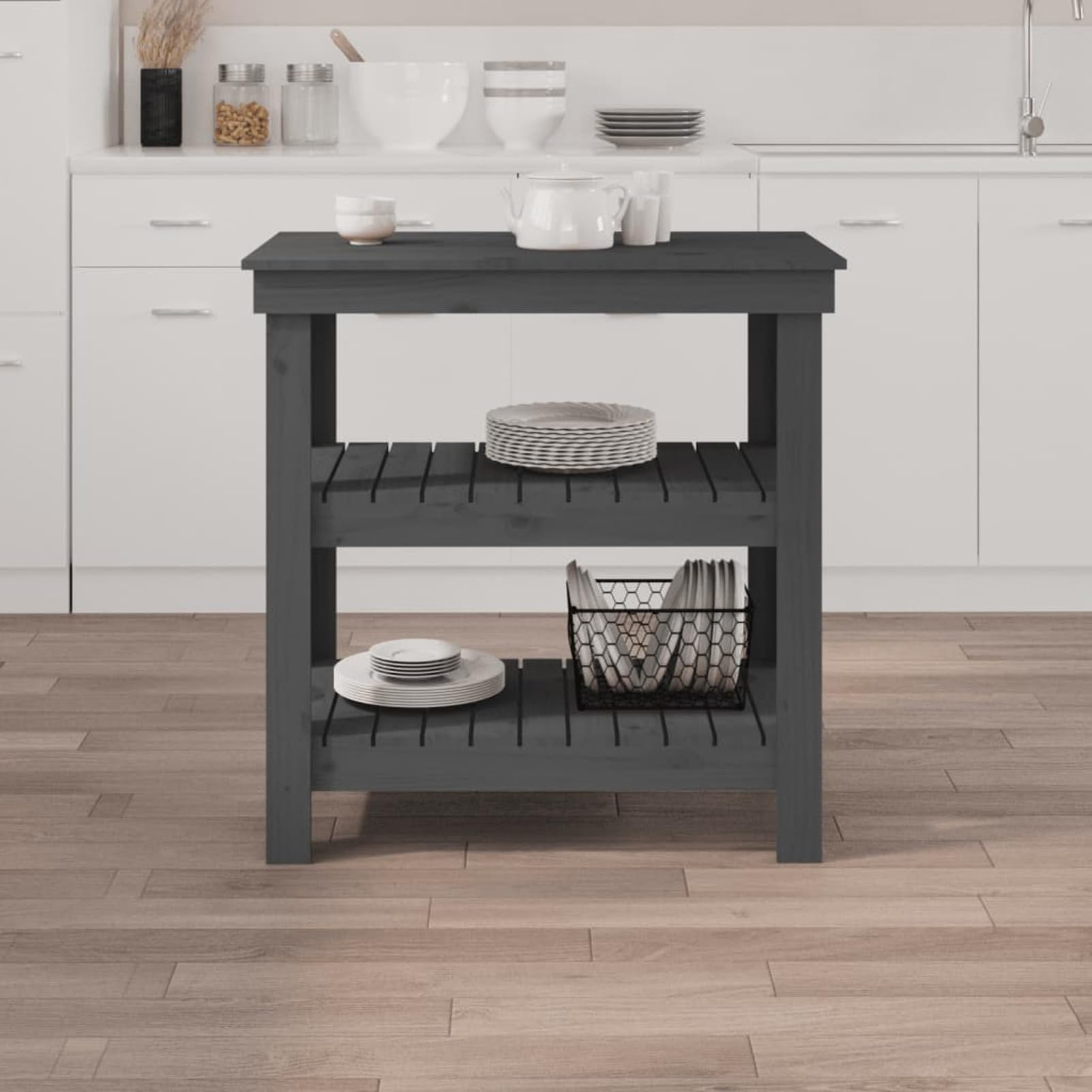 ShGaxin Banco de Trabajo, Mesa De Trabajo Taller, Caballete Mesa, Banco Herramientas, Bancada De Trabalho, Caballete para Mesa, de Madera Maciza de Pino Gris 78,5x50x80 cm