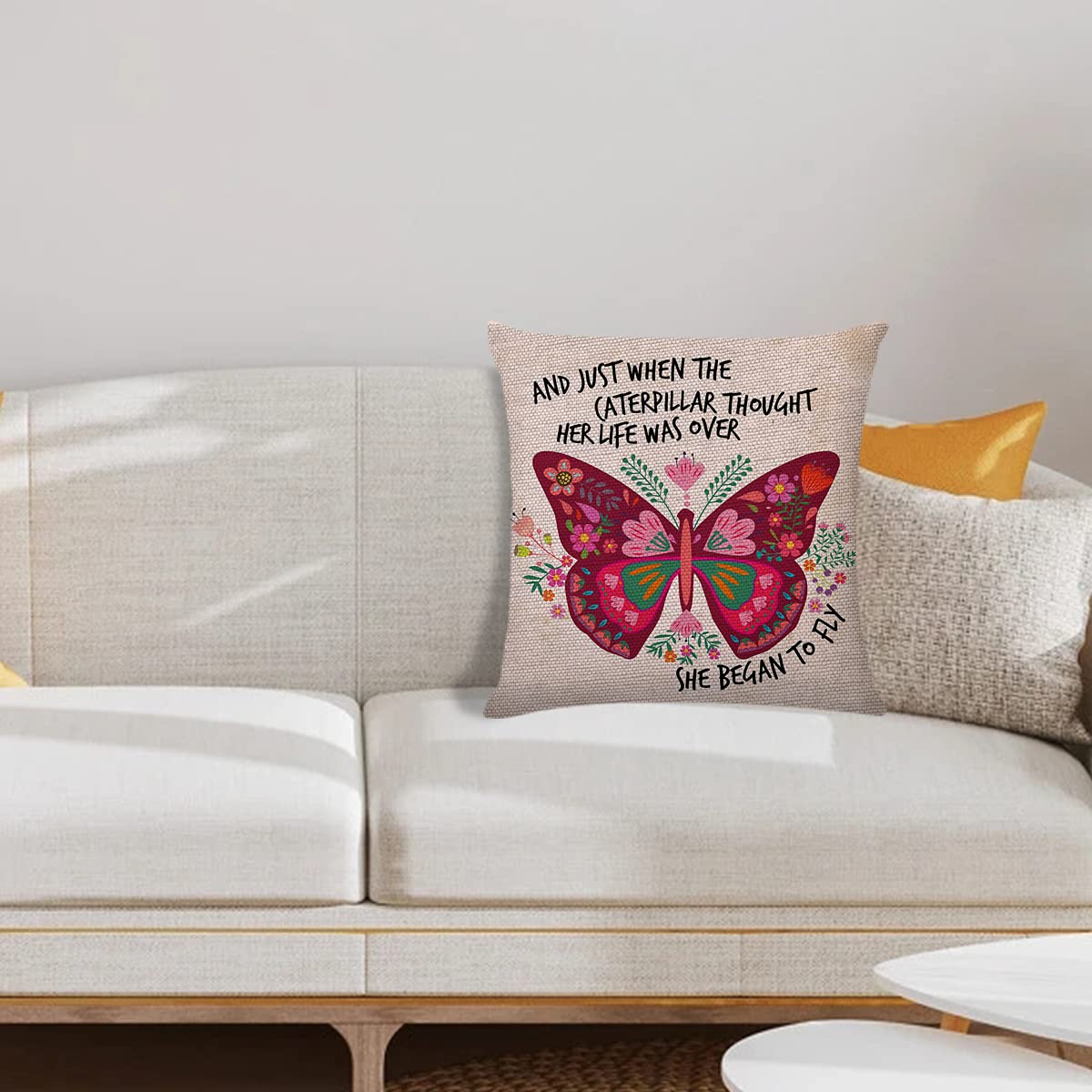 Coussin Décoratif Papillon Avec Dentelle : Coussin De Canapé