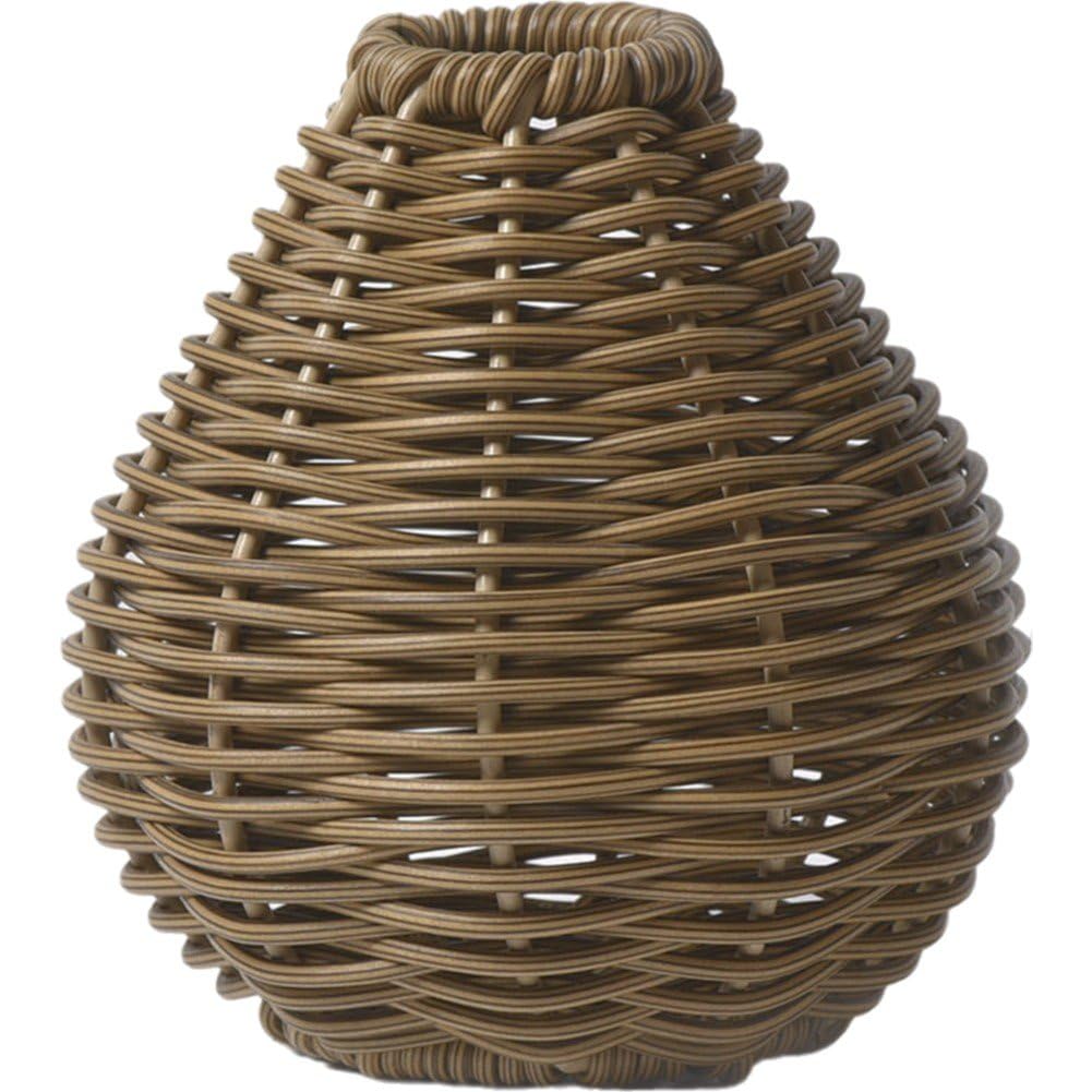 Sanfly A Rattan Vase Vintage Woven Flower Vase Decorative Rrangement Container Holder Wicker Dried Floral Pot Or Table Bookshelf Bathroom
