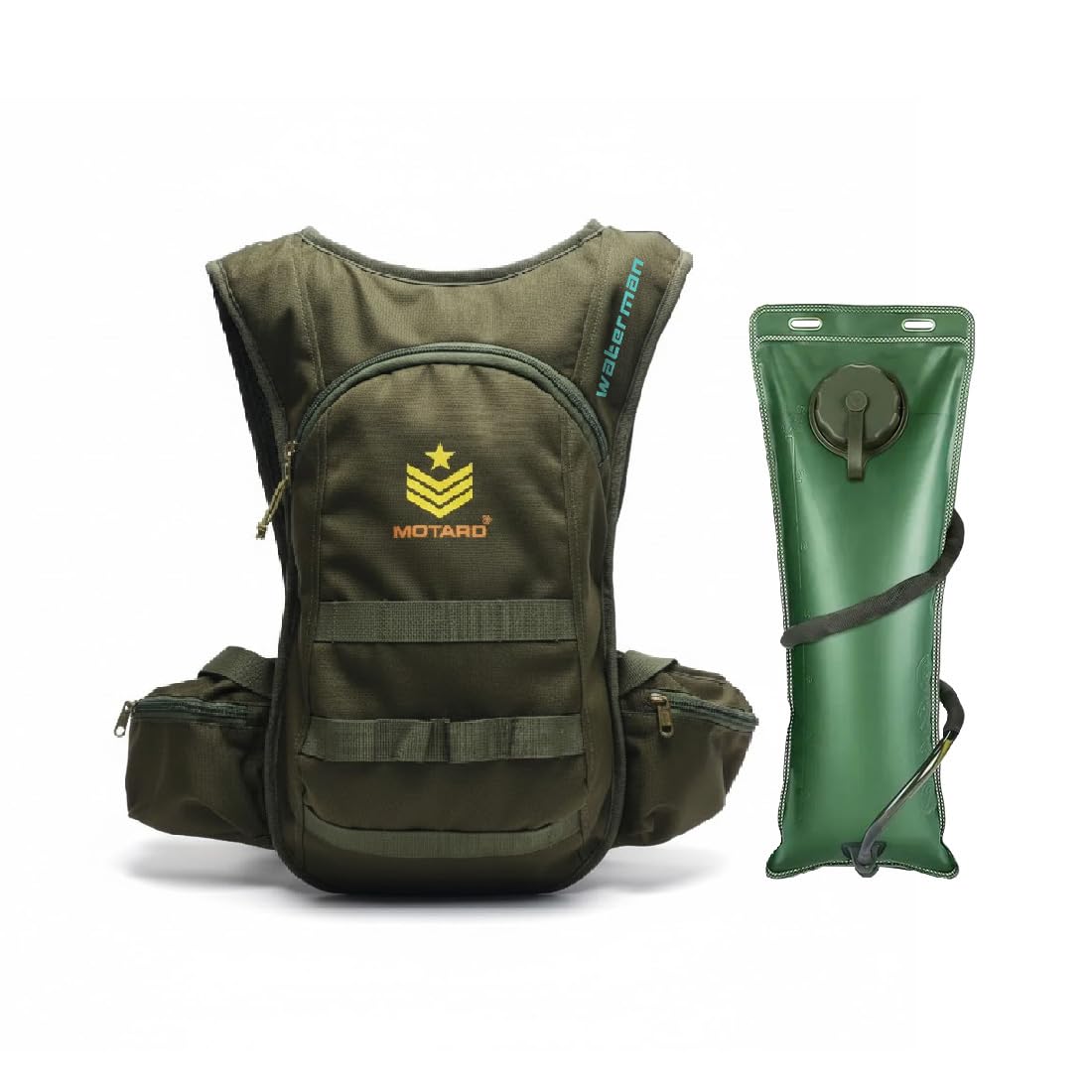 Motard Waterman H20 Hydration Tactical Backpack Olive Green with 3L Hydration Bladder