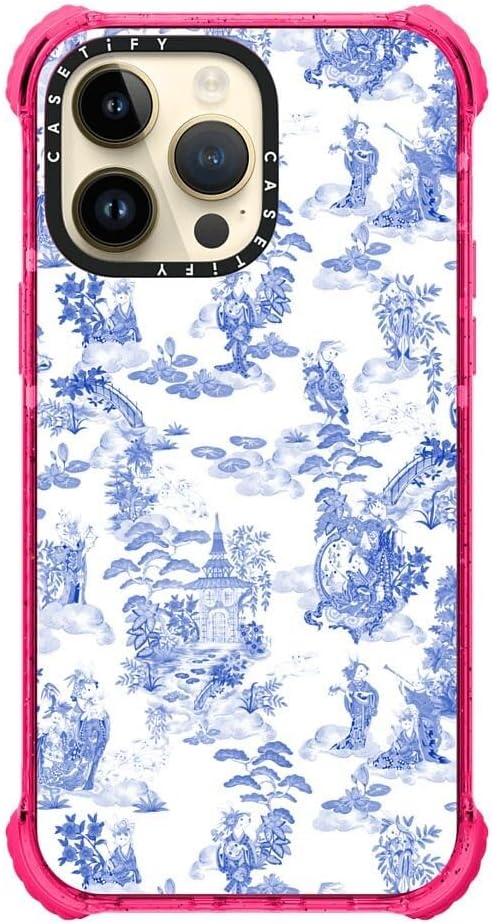 CASETiFY Ultra Impact iPhone 14 Pro Max Case [5X Military Grade Drop Tested / 11.5ft Drop Protection] - Moon Caravan Toile by Phannapast - Bubblegum
