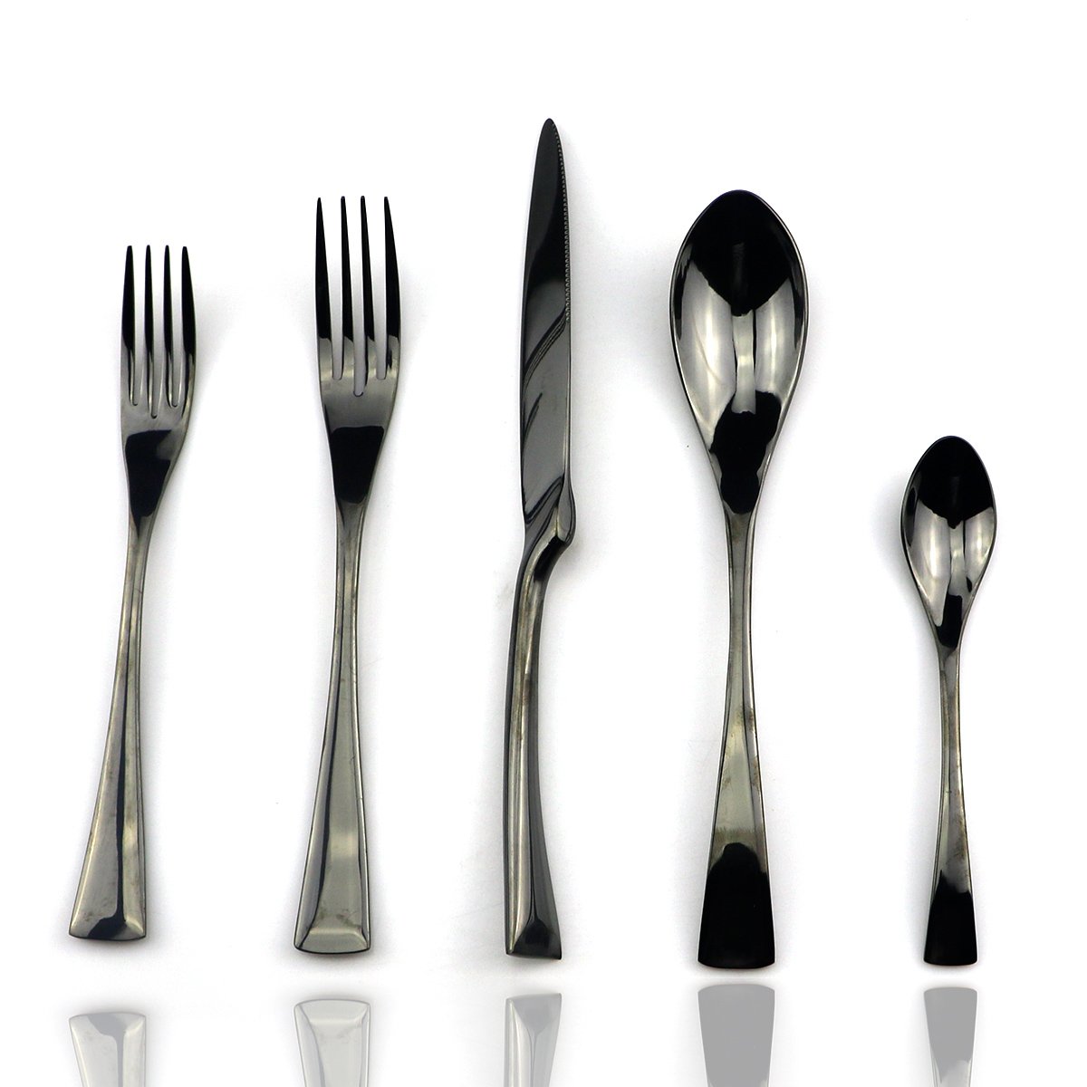 JASHII Black Stainless Steel Flatware Set - 24 Piece -17 JASHII Black Stainless Steel Flatware Set - 24 Piece -17