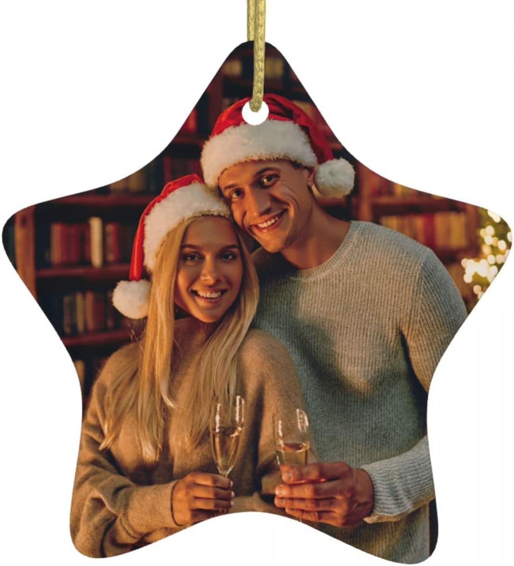 Personalized Photo Custom Christmas Ceramic Ornament-Holiday Party Decorations Keepsake – Upload Any Photo – Optional Text Personalized Photo Custom Christmas Ceramic Ornament-Holiday Party Decorations Keepsake – Upload Any Photo – Optional Text