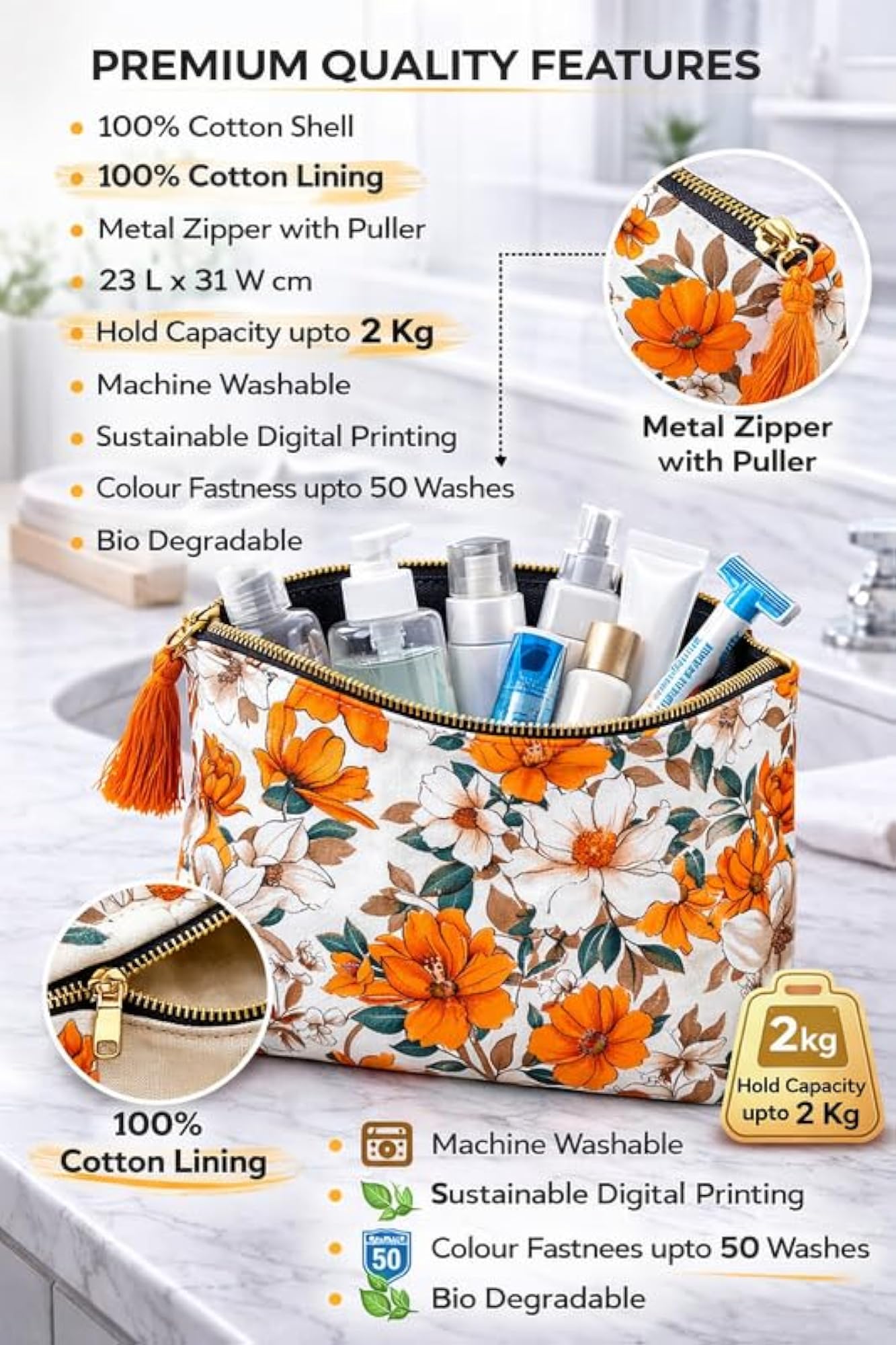 Multipurpose Makeup Pouch & Toiletry Organizer