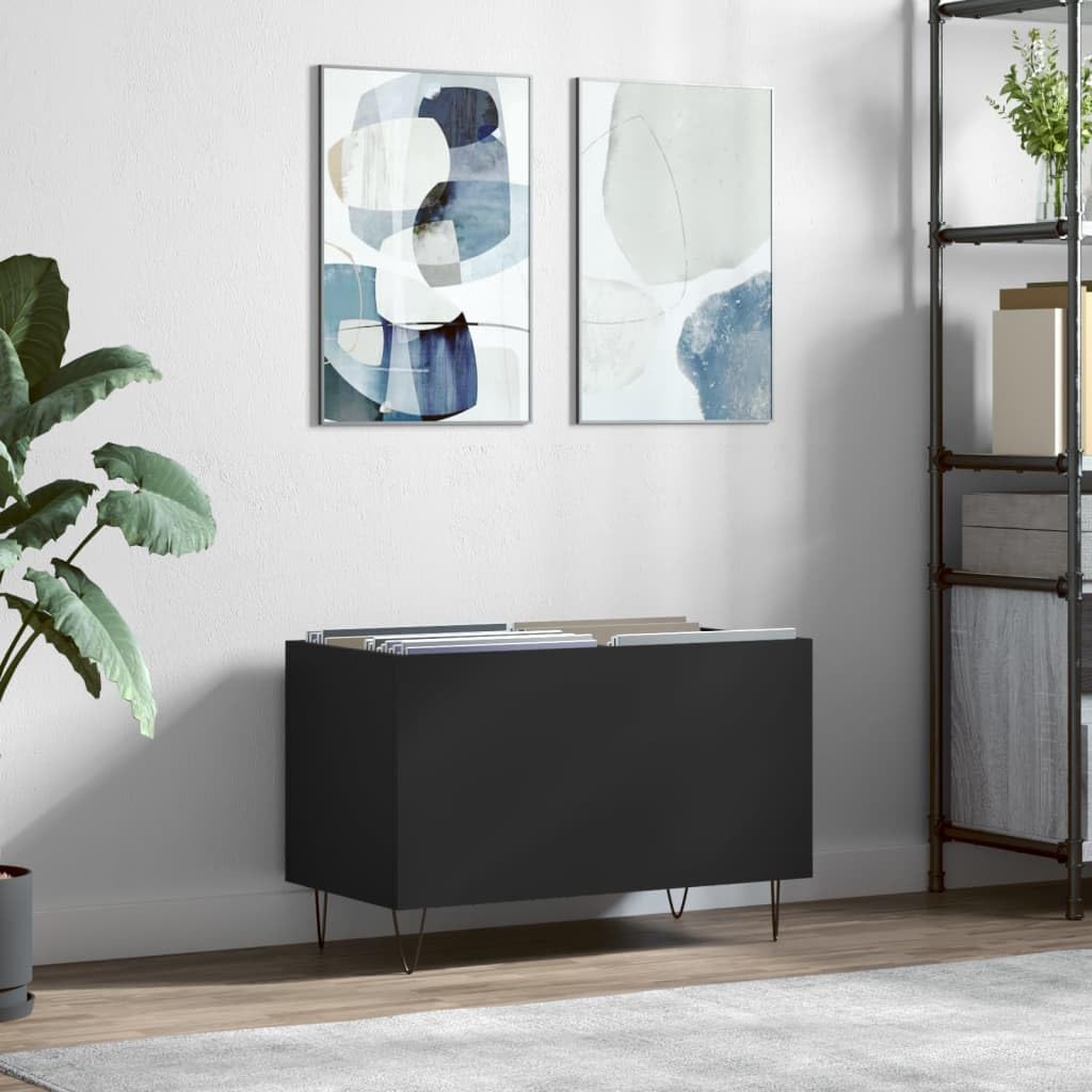 Elegante armadietto per dischi in legno, 74,5 x 38 x 48 cm, per dischi in vinile, media e decorazioni per la casa, design moderno per gli amanti della musica