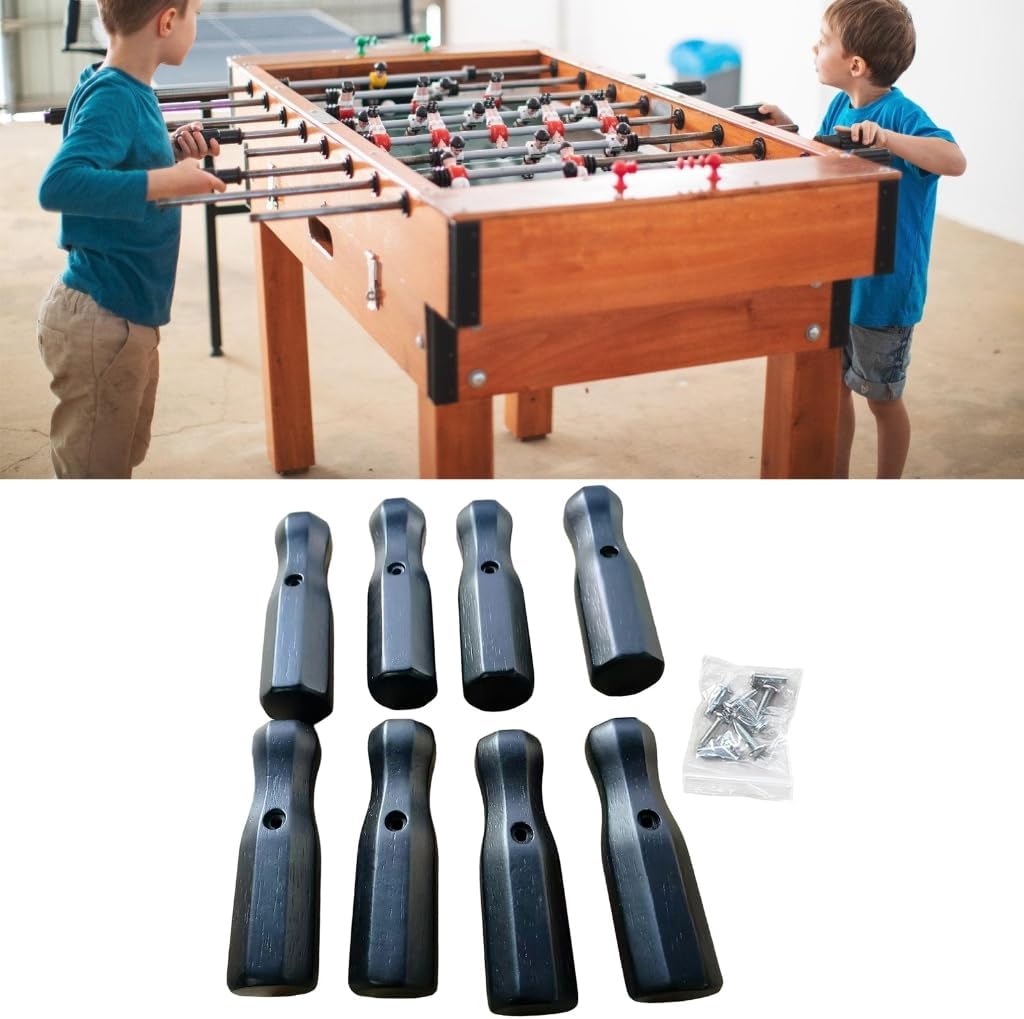Table Soccer Handle, 8Pcs Wood Soccer Handle Grip Foosball Table Top Game Replacement Handle Part Foosball Accessories