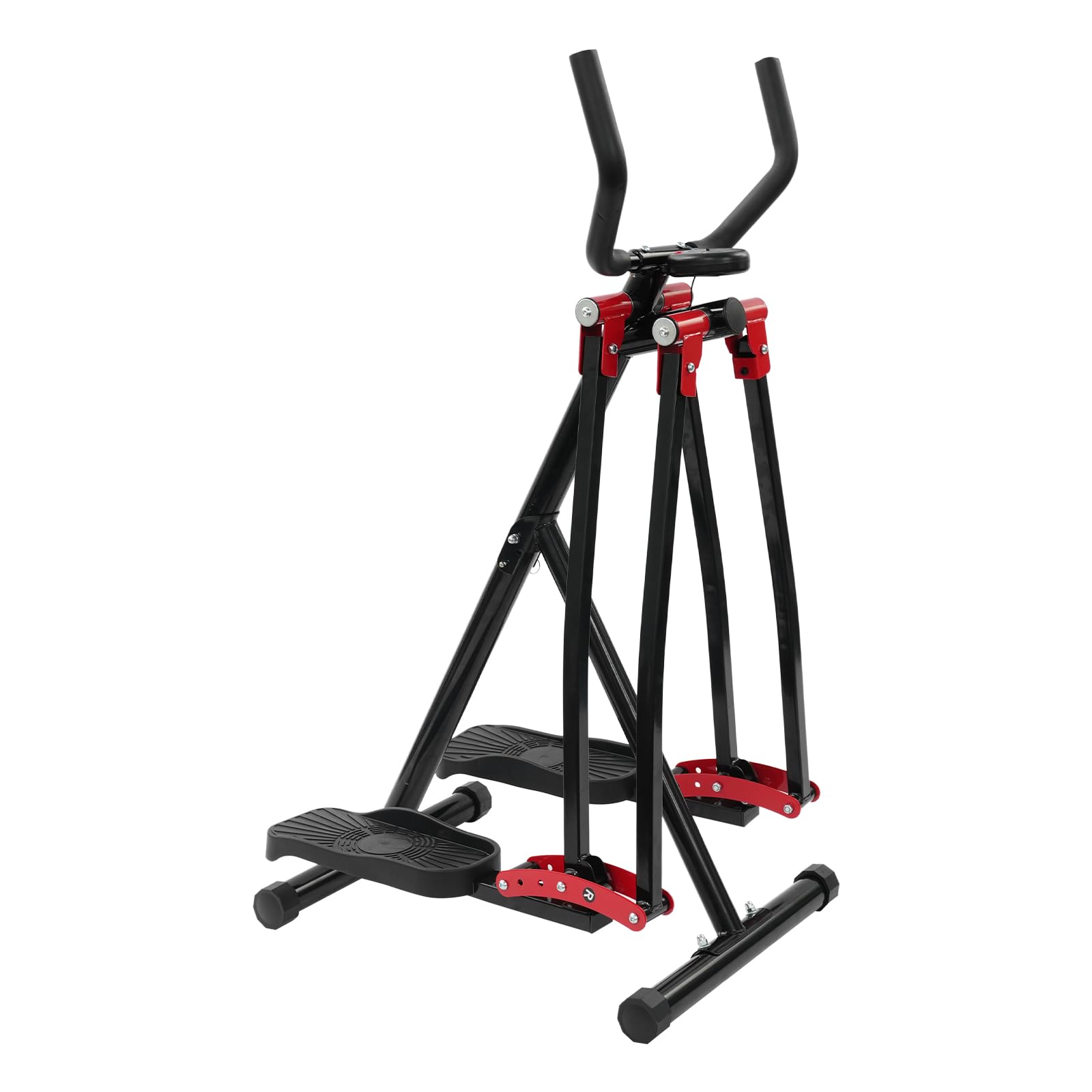Klappbar Ellipsentrainer aus Stahl mit LCD-Bildschirm, Kompakter Crosstrainer für Zuhause mit rutschfeste Pedale, Walker Übungsmaschine Cardio-Workoutgerät, Belastbarkeit: 150kg
