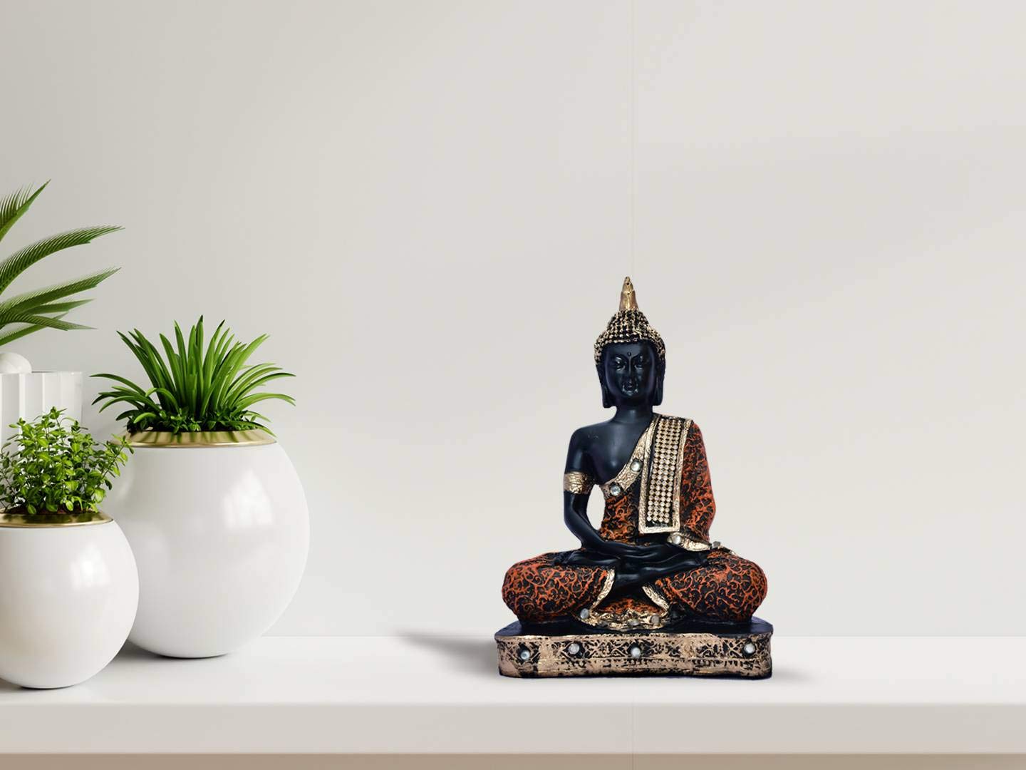 999Store Polyresin Buddha Sitting Statue Home Décor Mandir Temple Gift Indian Art( Polyresin_10 X6.4