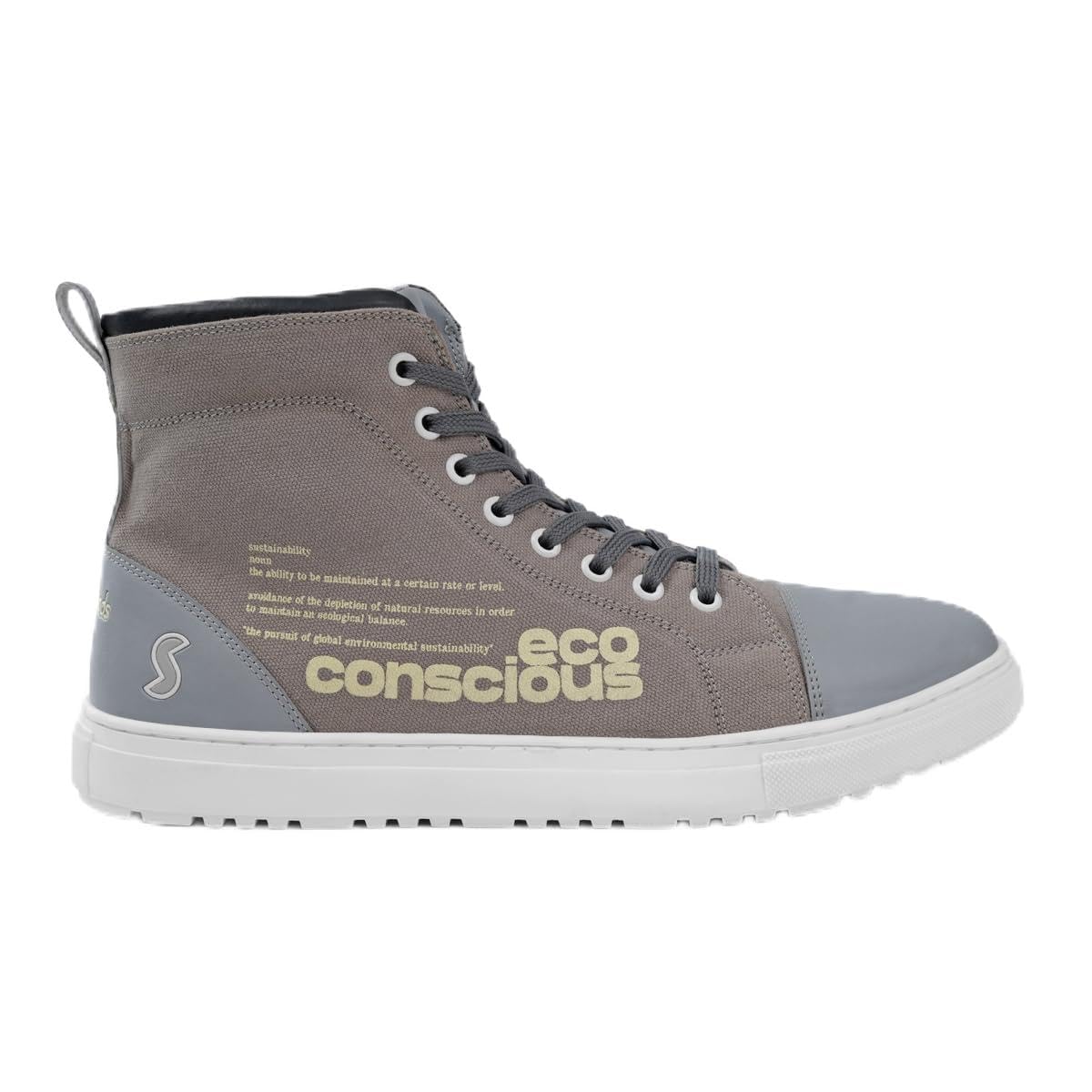 Ecofab Mens High Ankle Sneaker|Comfortable|Canvas Shoes|Cushioned Insole|Slip-Resistance|Lightweight|Dynamic Feet Support|Shock Absorption|Fashion|Stylish|Modern|Party|Streetwear|GREY|UK 8 (B0CWVBHSH6) Amazon Price History, Amazon Price Tracker