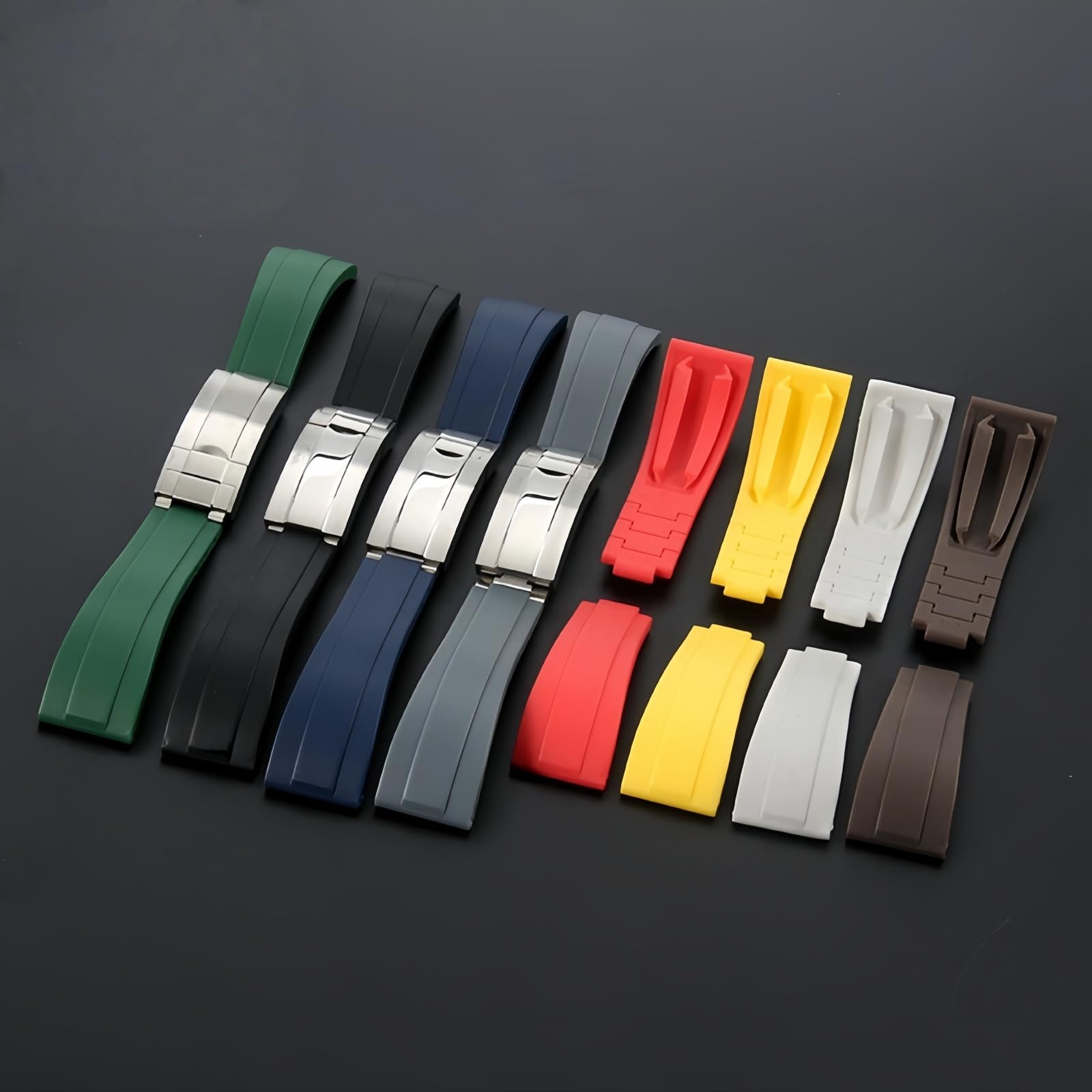 21mm Silikon Sport Uhr Armband - Schiebeverschluss Armband Ersatz Uhr Armband für Rolex Daytona Submariner