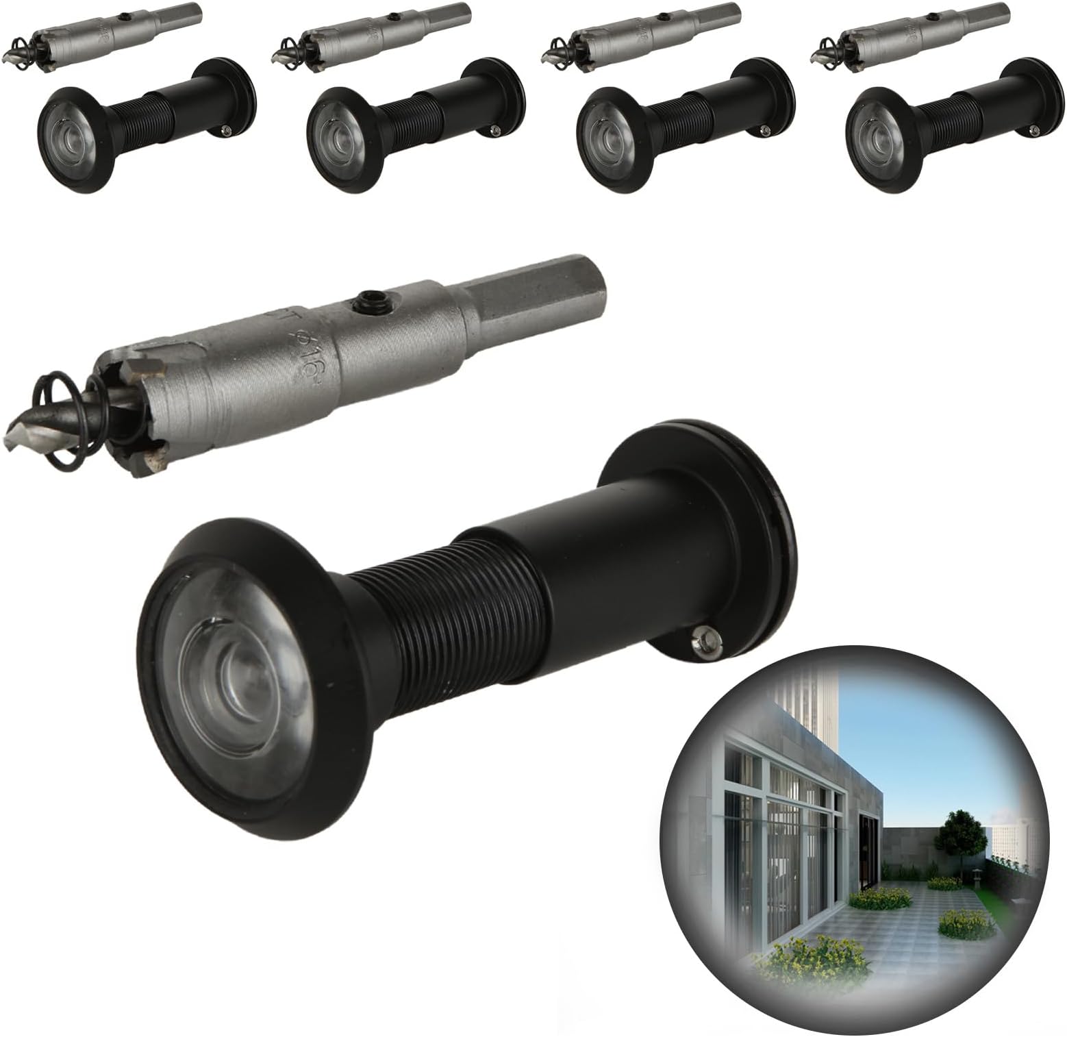 2 Pcs Door Viewers Door Viewer Peephole with Cover 220Degree Wide