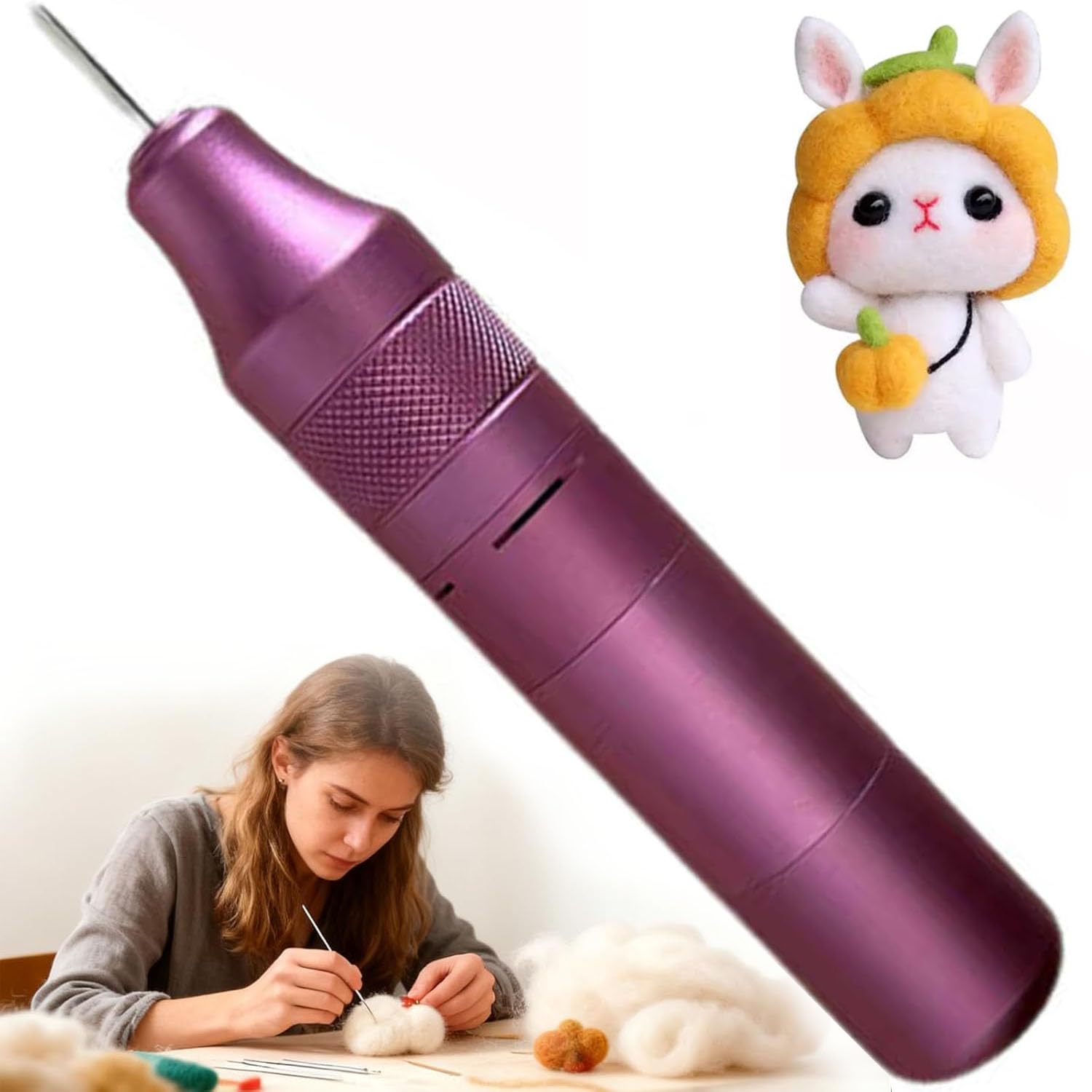 Ręczna wykrawarka filcowa, elektryczna igła do filcowania z szybką pojedynczą igłą do malowania wełną i filcowania prac rzemieślniczych