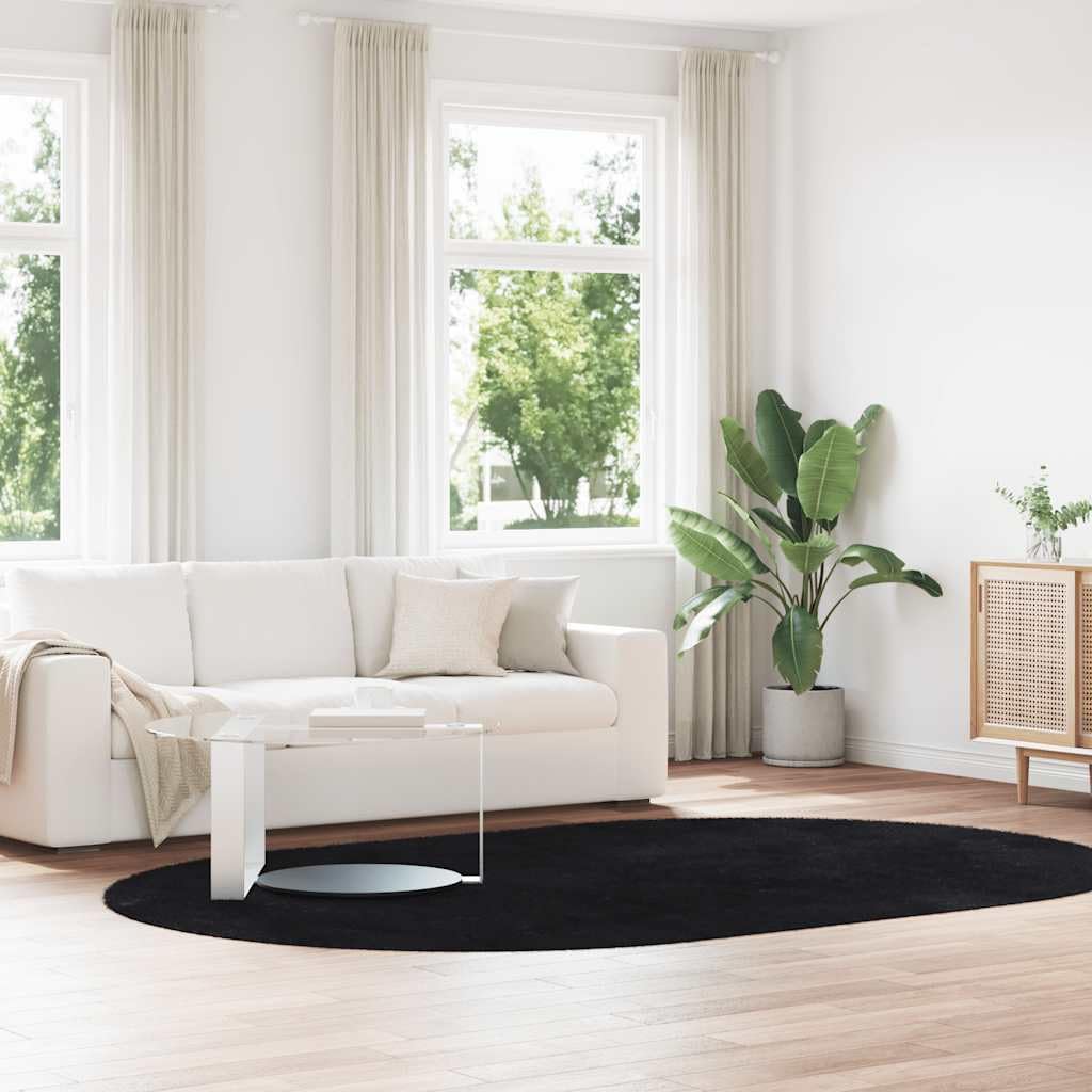 vidaXL Teppich Shaggy Hochflor NAVARRA Schwarz 300x200 cm Polyester