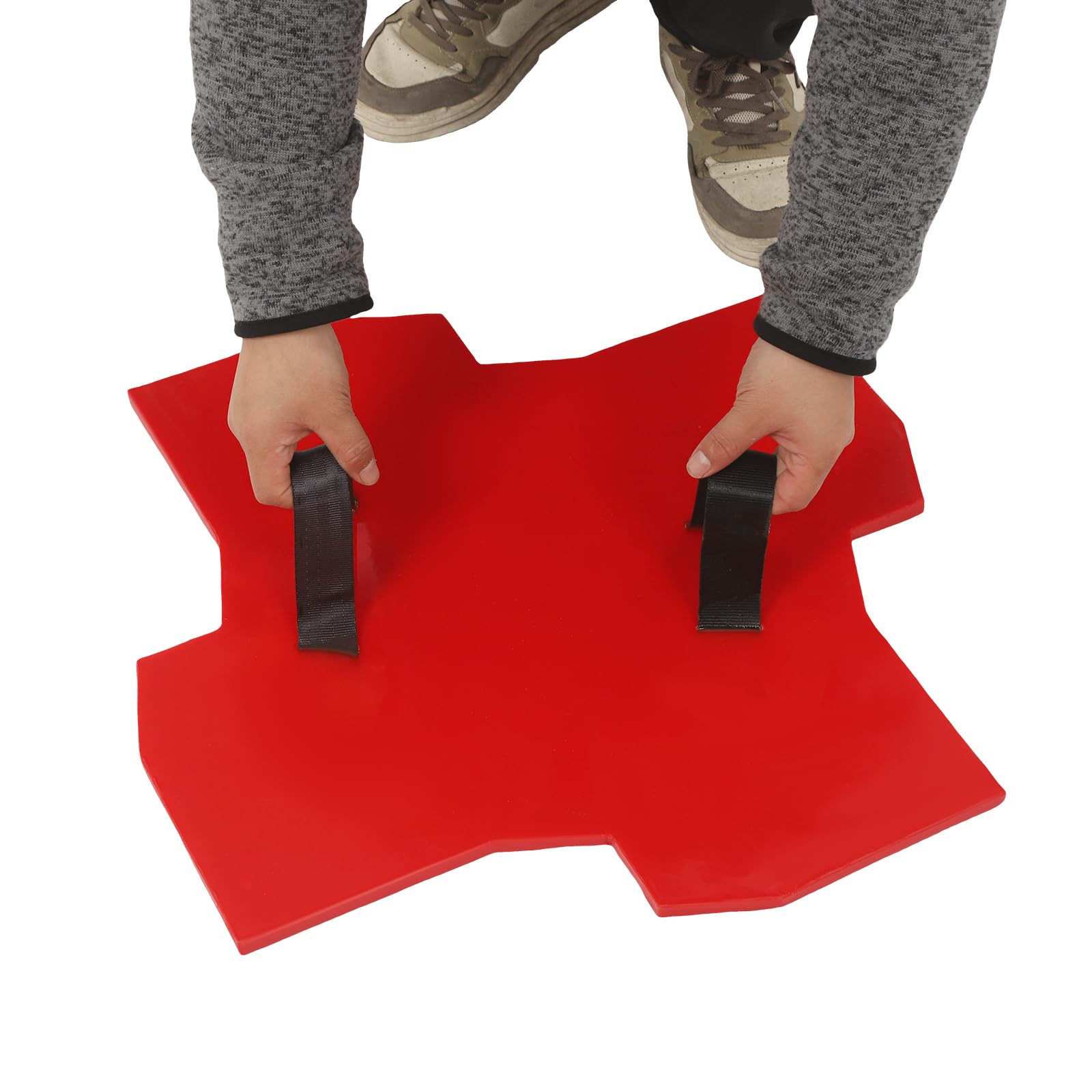 FiueStur 23x23 Inch Realistic Stone Crack Concrete Stamp Textured Mat for Patio Walkway Driveway Non-Slip Durable PU Mold Easy to Clean