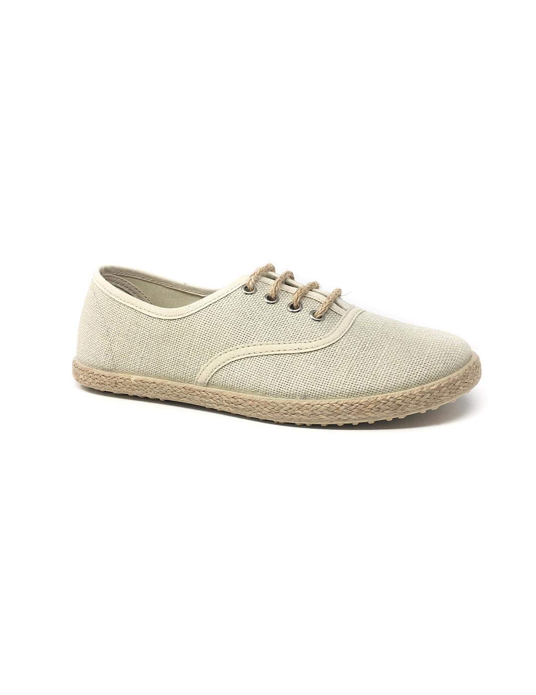 Alpargata Lino Cordon Taupe 34 marrón