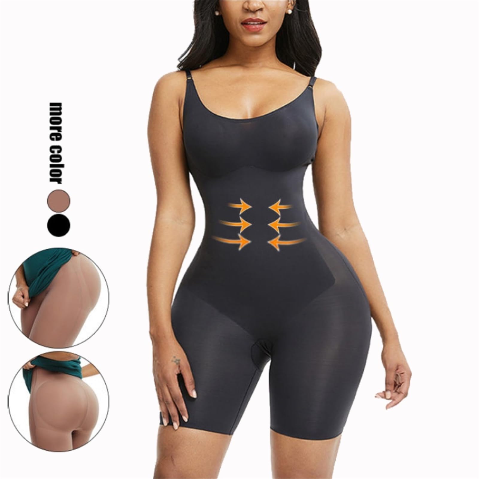 Body Modellante Senza Cuciture Body Modellante Donna Allenatore in Vita Dimagrante Shapewear Push Up Butt Lifter(Beige,3XL)