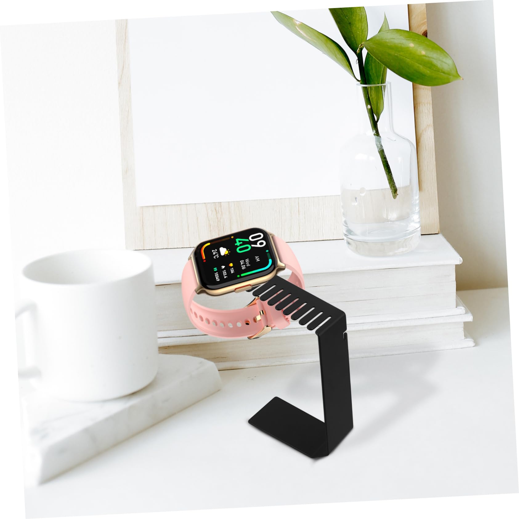 NUOBESTY Caricabatteria Per Smartwatch Con Supporto Per Cinturini Orologio Base Ricarica Per Scrivania Espositore Per Accessori Nero