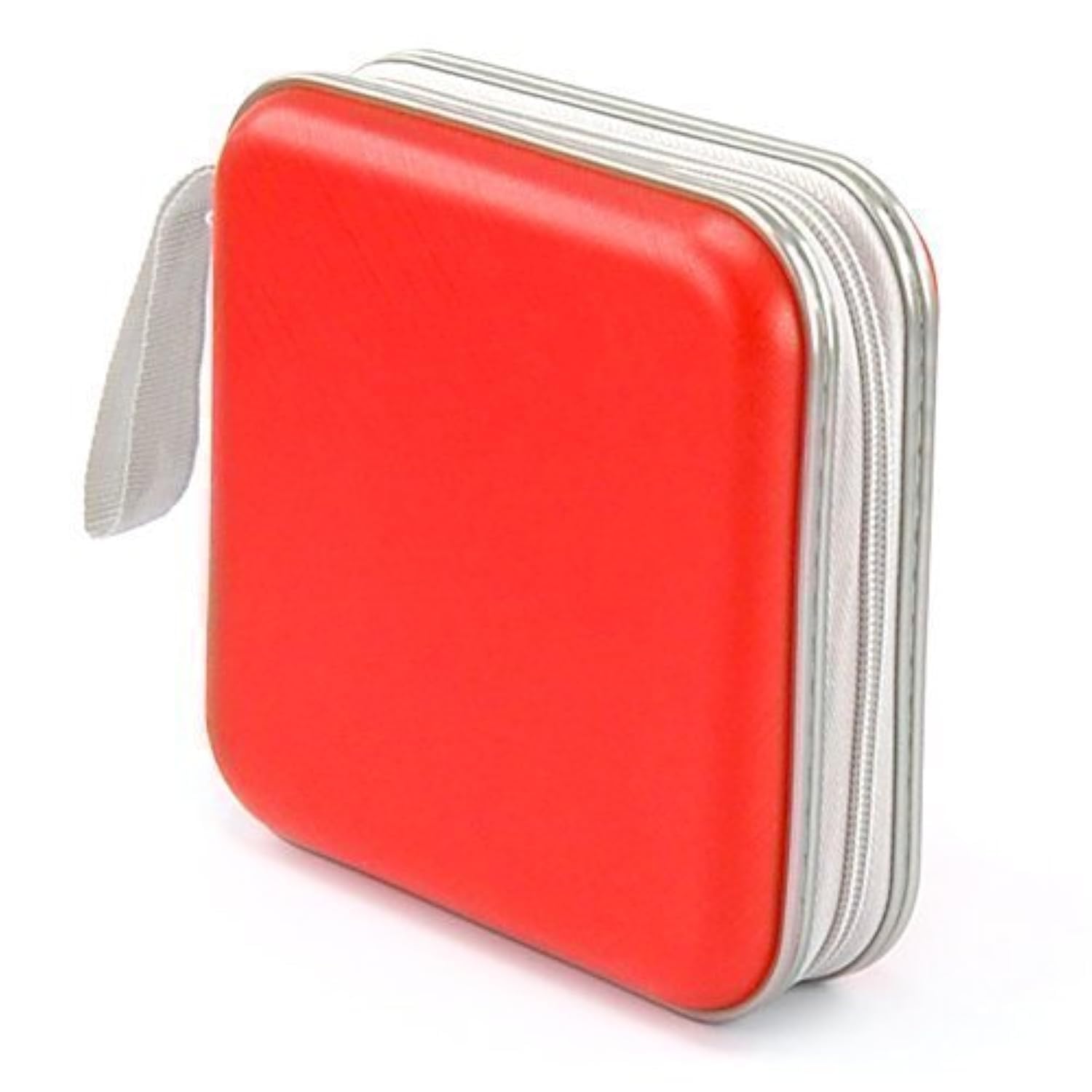 Accessotech Red CD Dvd 40 Disc Storage Carry Case Cover Wallet Holder Bag Plastic Games Disk
