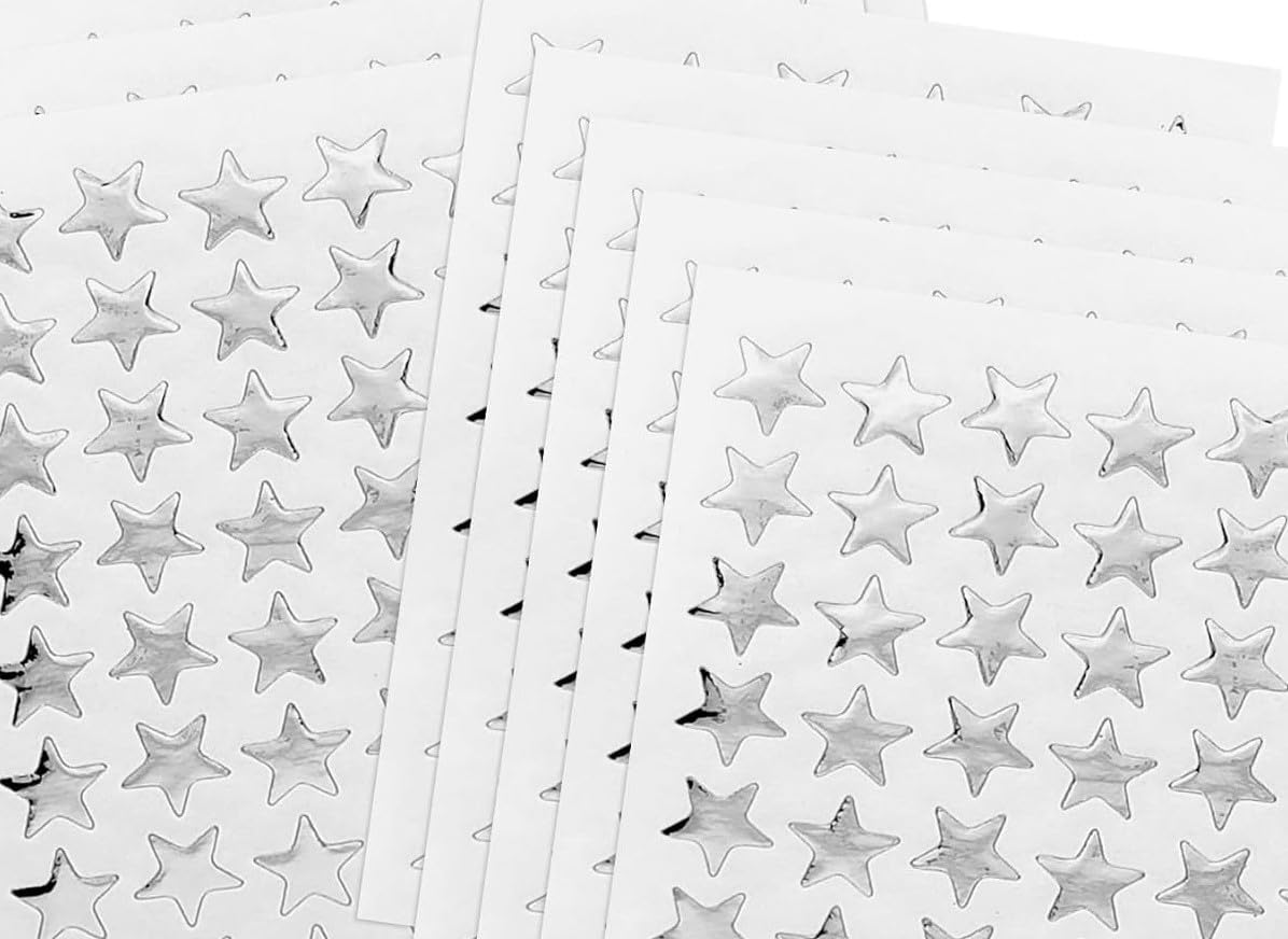 100 Silver Stars School Teacher Office Merit Reward Stickers Self Adhesive