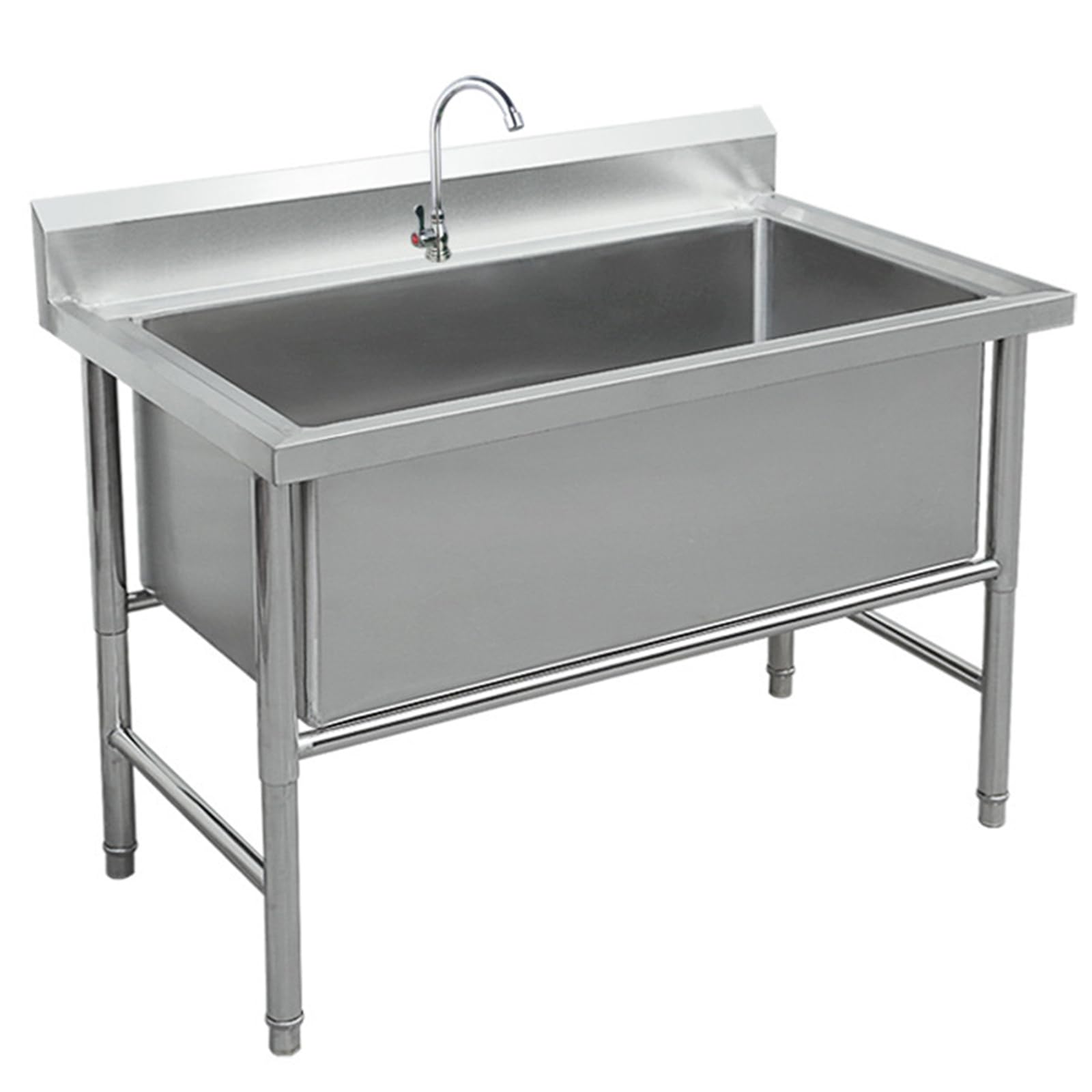 OWOHYG Commercial Stainless Steel Utility Sink With 1 Compartment Freestanding Industrial Sink.