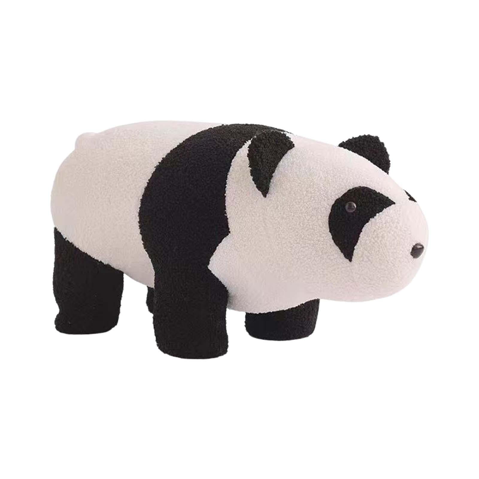 F Fityle Niedlicher Tier Fußhocker, Kleiner Gepolsterter Fußhocker, rutschfest, Stabil, in Tierform, Wickelhocker für Spielzimmer, Ch, Panda