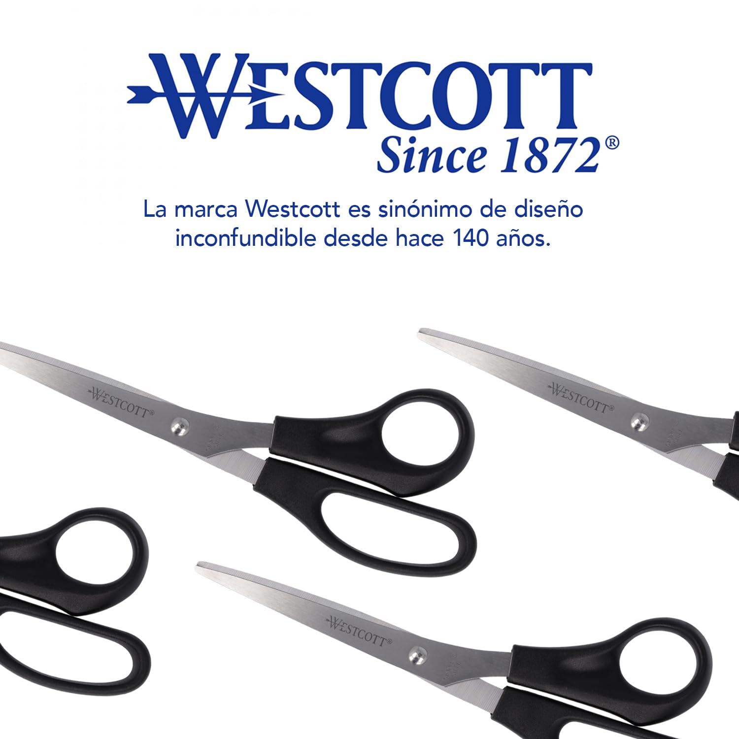 Westcott Tijeras de 8" (20,3 cm) | Tijeras de oficina con mangos de plástico negro | Cuchillas extraafiladas, acero inoxidable | E-31181 00