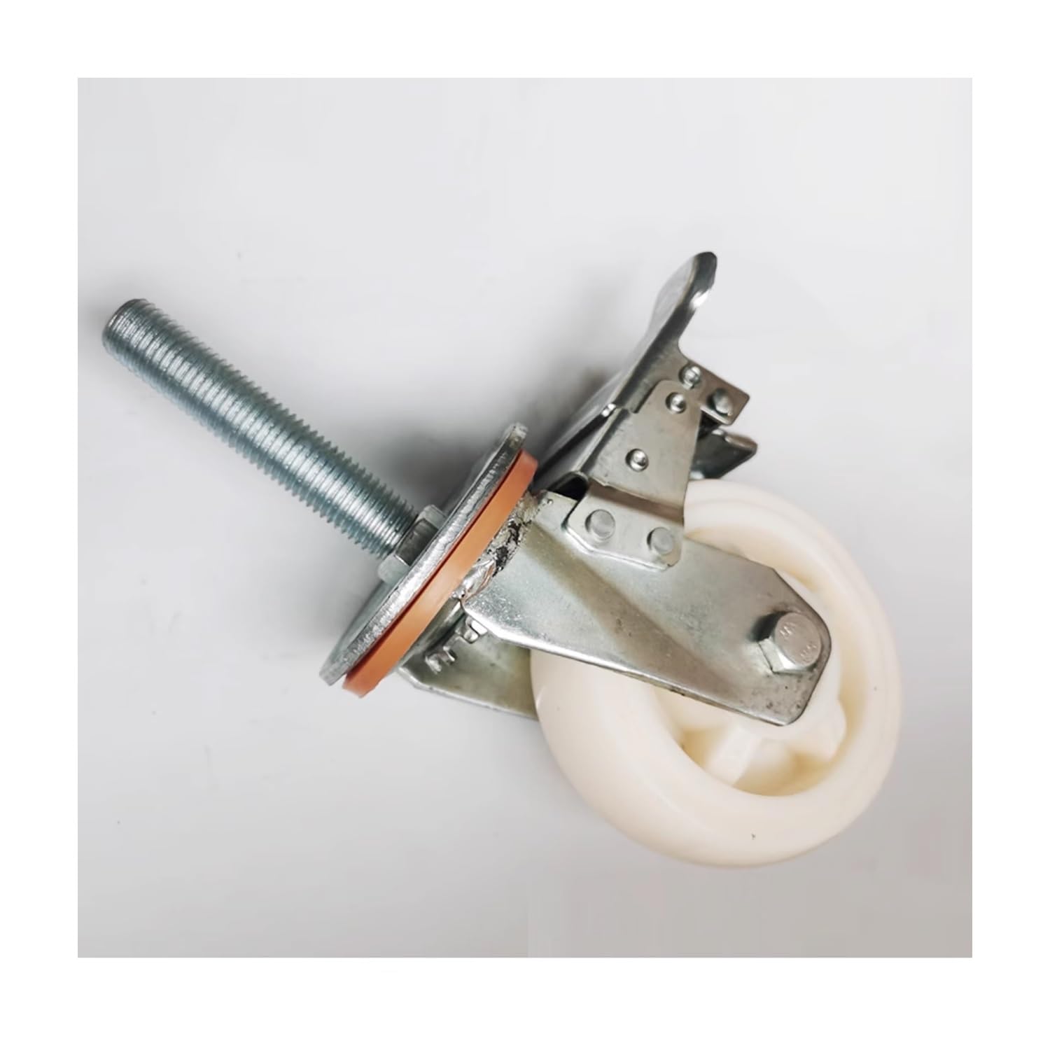 Ruote con Perno filettato M20 - Set di 4 Ruote girevoli in Nylon per impieghi gravosi da 4/5/6 Pollici con Freno per macchinari industriali e Attrezzature. Ruote con Cuscinetti Ideali per la