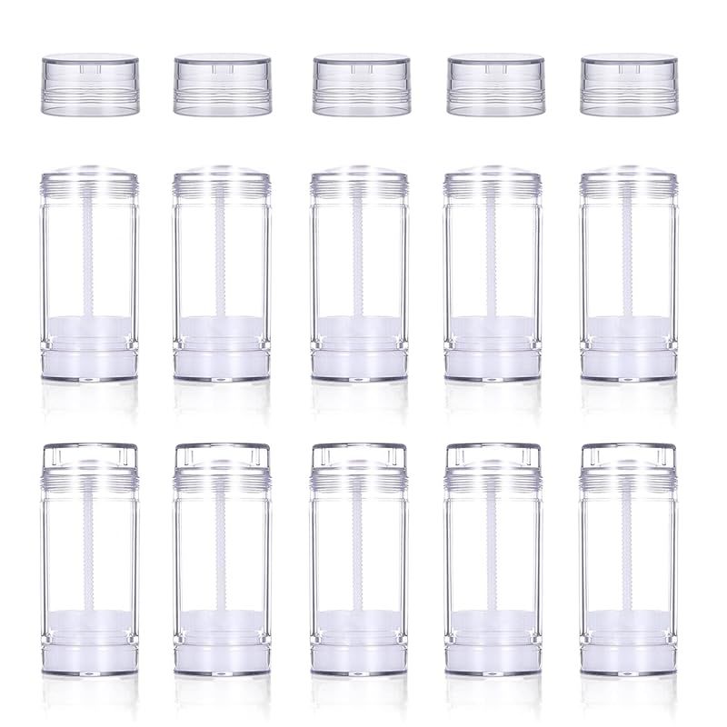 Cositina Tubos Plásticos Transparentes Recarregáveis com Base Giratória, 15 mL, Pacote com 10