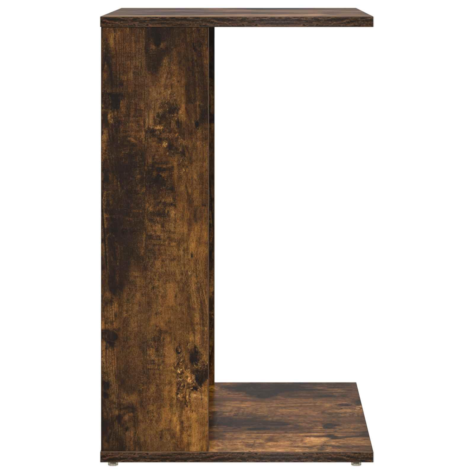 Mesa auxiliar de madera de roble ahumada, 40 x 38 x 62,5 cm, mesa de almacenamiento para salón, sofá, mesa de centro con estante rectangular y diseño estable