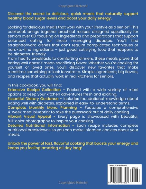 The Ultimate Diabetic Diet Cookbook for Seniors Over 60: Tasty and Fast Recipes to Support Healthy Blood Sugar, Boost Energy, and Promote Everyday Wellness | Full Color Edition - Image 2