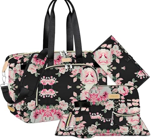 ITIEZY Bolsa de pañales para bebé  Bolsa grande para mamá con cambiador portátil para chupete, bolsas de hospital, bolsa de viaje para bebé