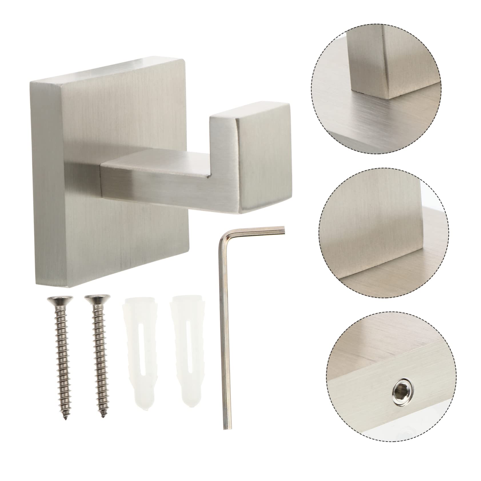 UKCOCO 2pezzi Gancio Da Muro Acciaio Inossidabile Gancio Per Asciugamani e Accappatoi Installazione Facile Su Superfici Lisce Design Moderno Per Bagno Cucina e Altri Ambienti Confezione